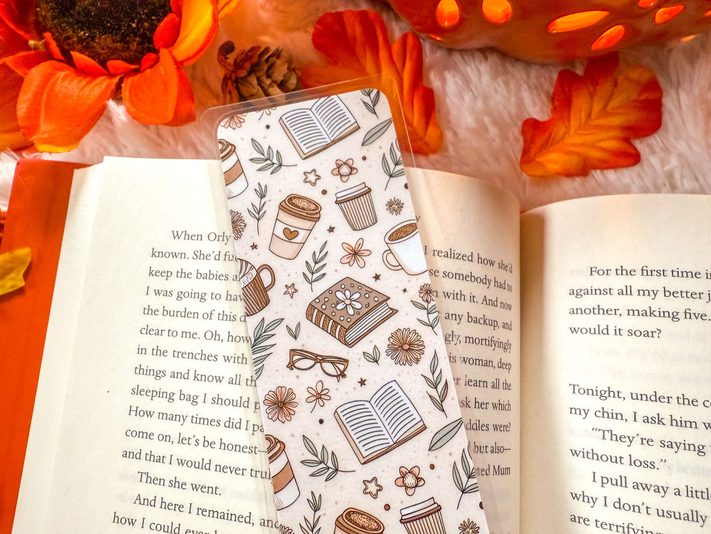 Cozy Fall Coffee & Books Bookmark