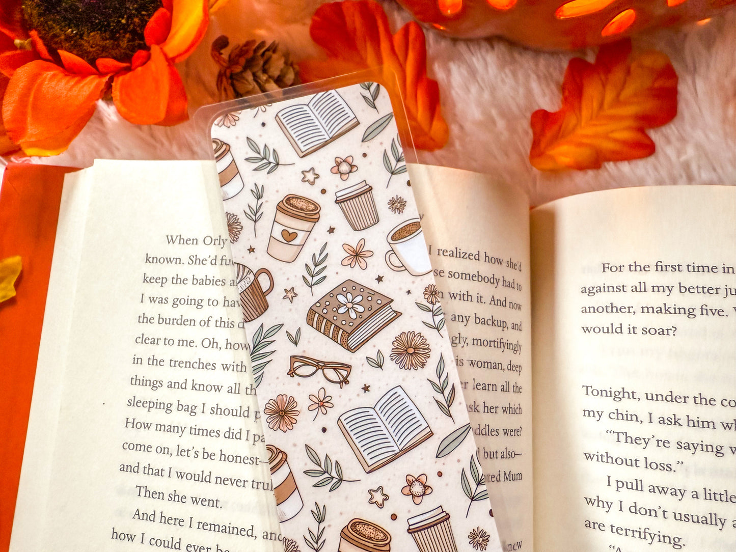Cozy Fall Coffee & Books Bookmark