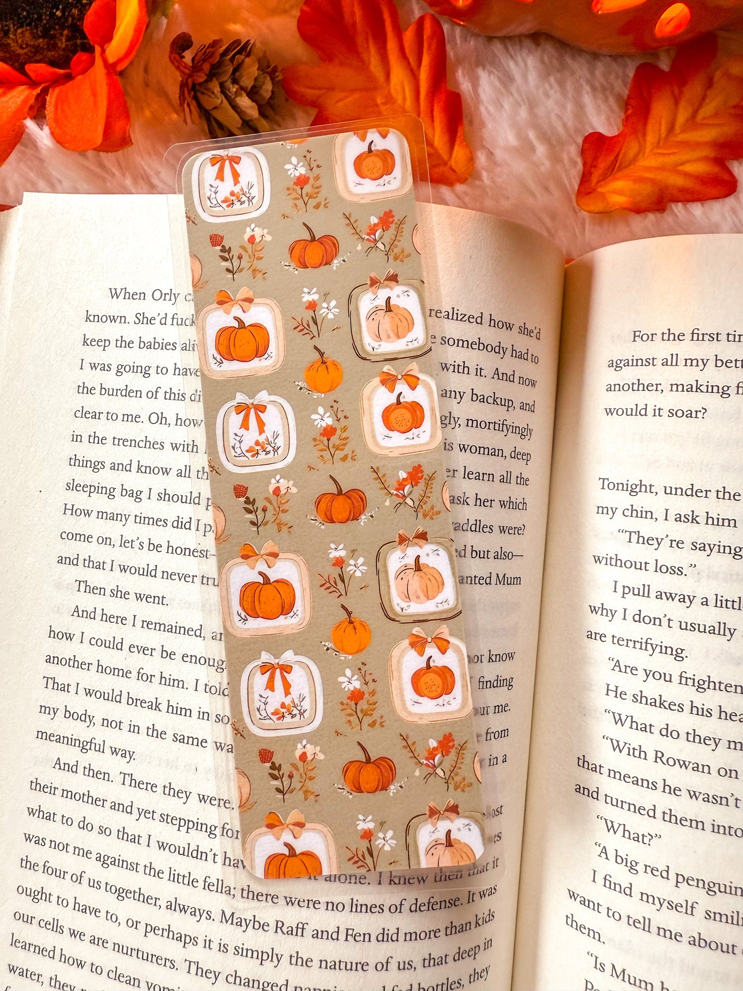 Pumpkin Frames Fall Bookmark