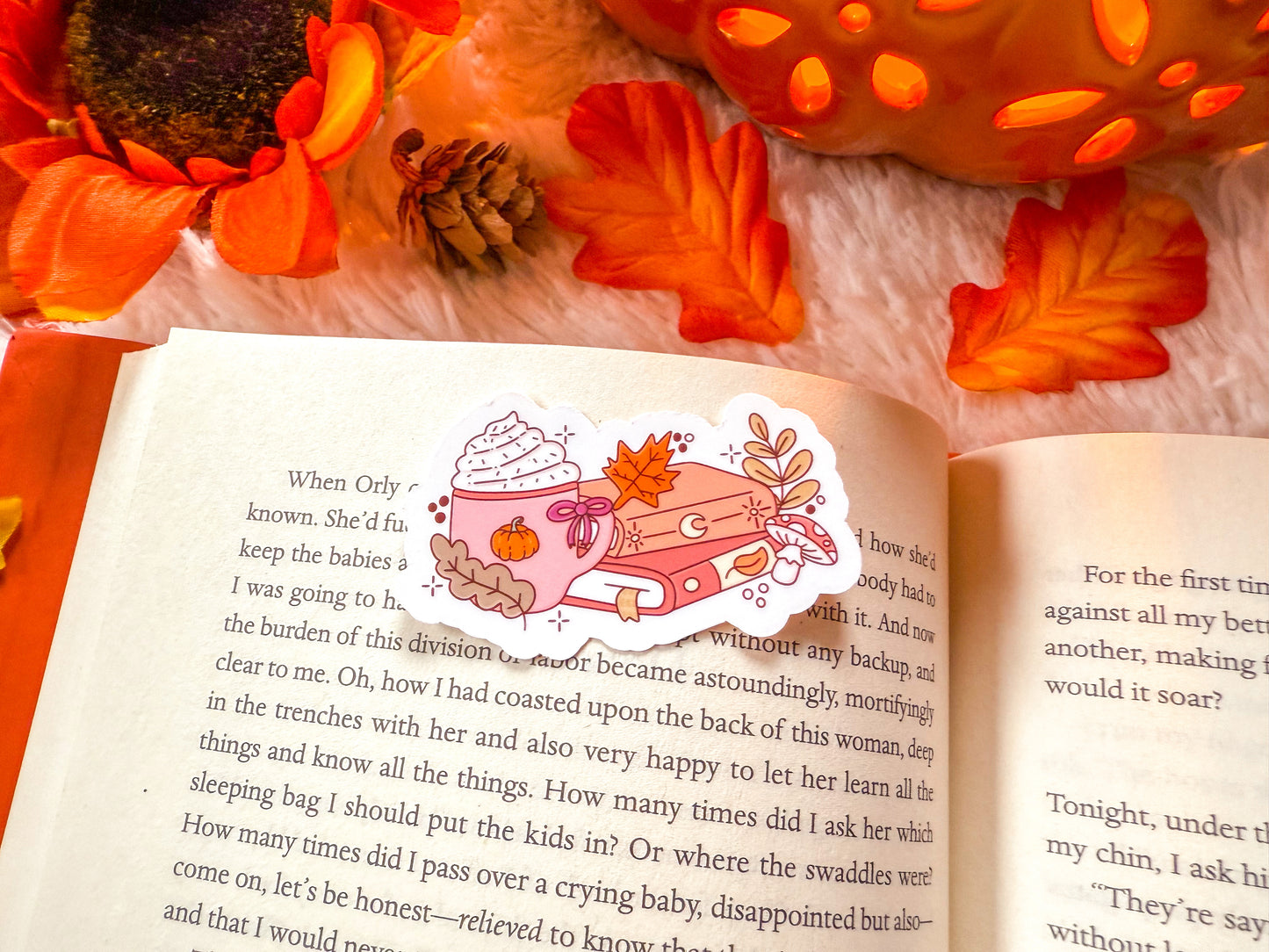 Pumpkin Spice Book Stack Sticker