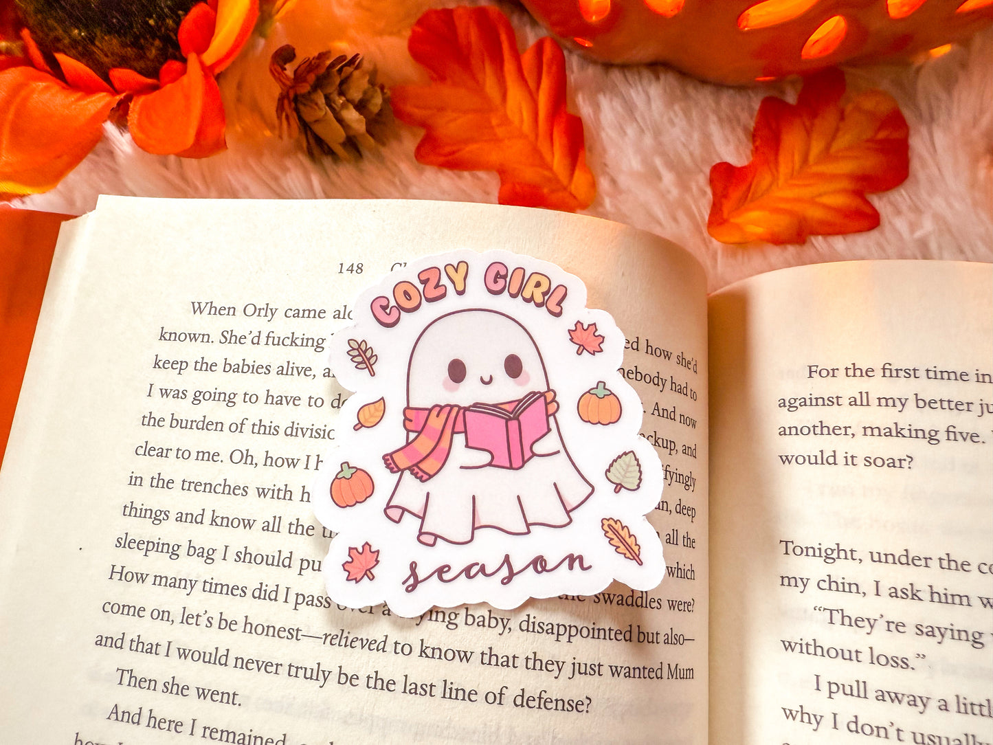 Cozy Girl Season Ghost Sticker