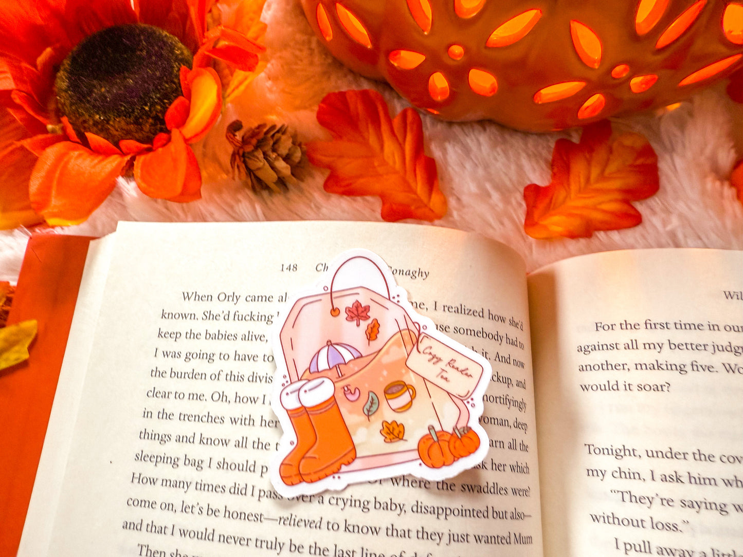 Cozy Girl Season Ghost Sticker