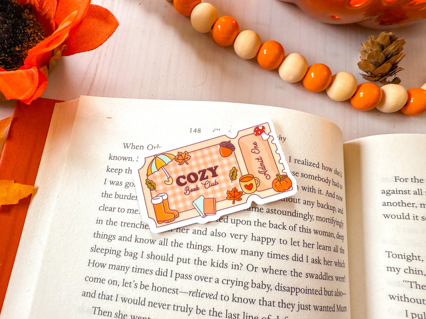 Cozy Book Club Sticker