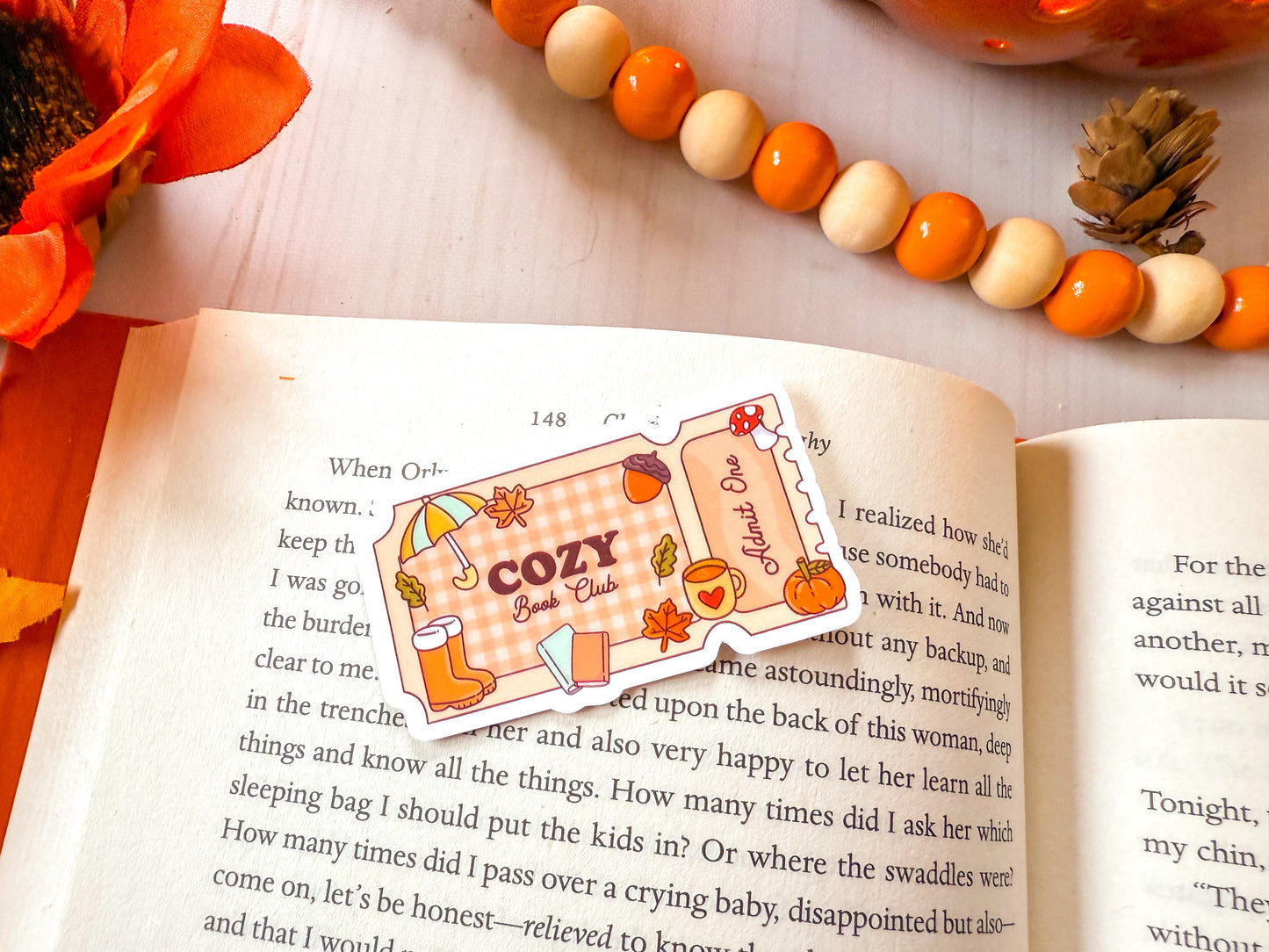 Cozy Book Club Sticker