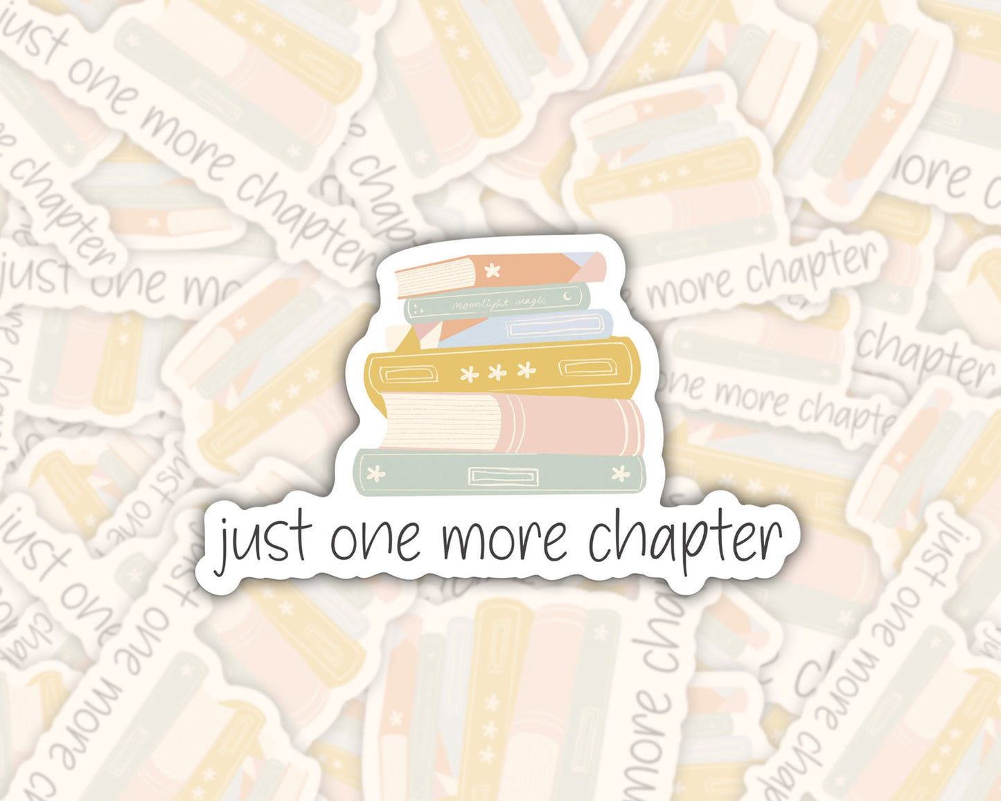 Just One More Chapter Book Stack Reading Sticker