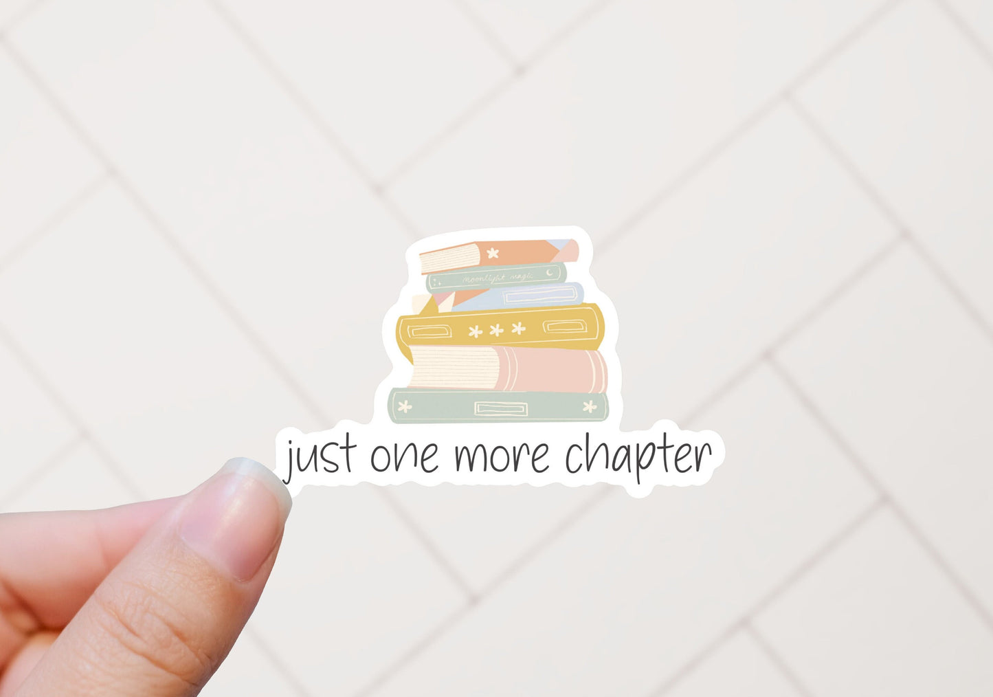 Just One More Chapter Book Stack Reading Sticker