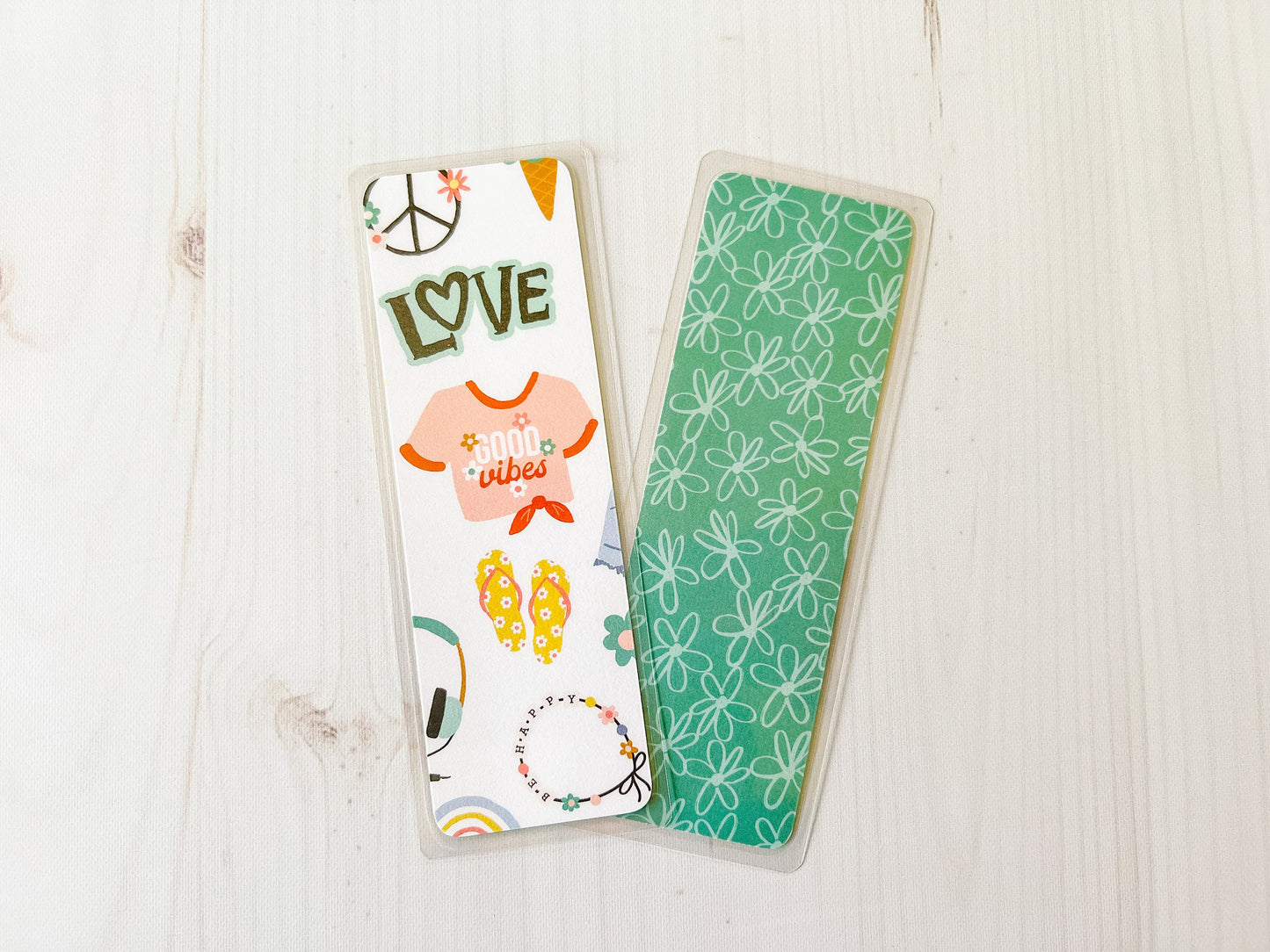 Retro Summer Bookmarks | Roller skate Bookmark | Cute Bookmark | Music Bookmark | Peace Bookmark | Rainbow Bookmark | Love Bookmark