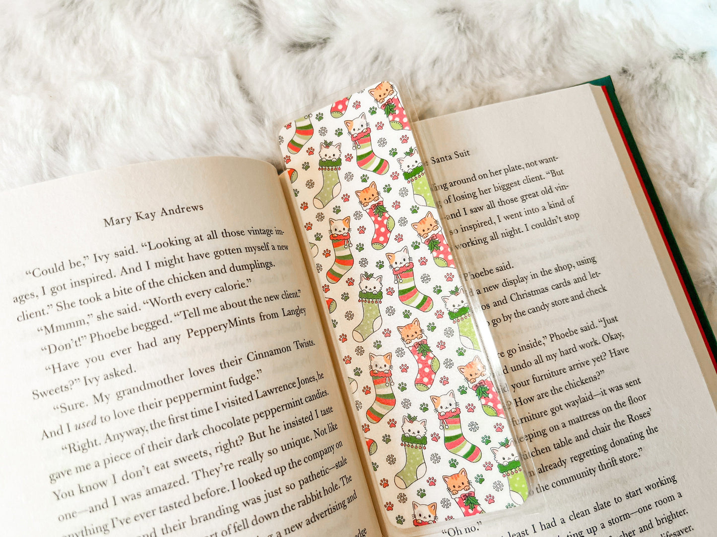 Cats in Stockings Bookmark | Christmas Bookmark | Holiday Bookmark | Bookworm Gift | Gift for Reader | Winter Bookmark | Cat Bookmark