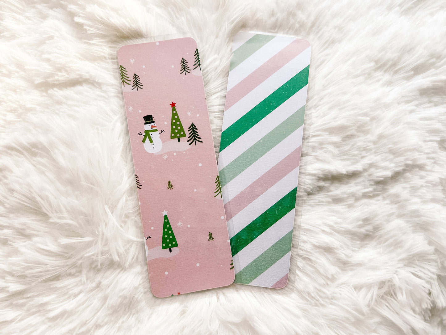 Pink Snowmen Bookmark | Christmas Trees Bookmark | Christmas Bookmark | Winter Bookmark | Gift for Reader | Christmas Cookie Bookmark