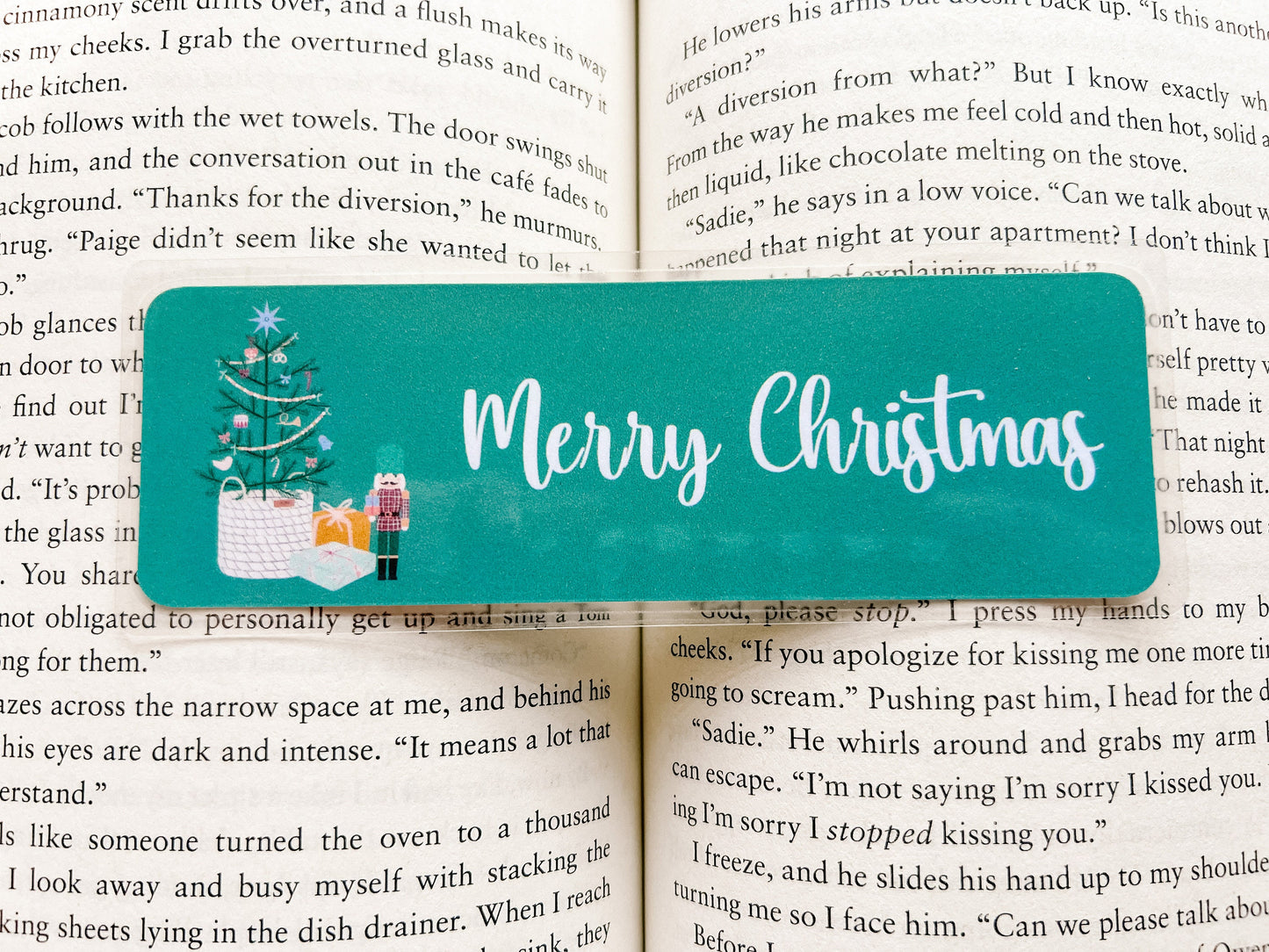 Merry Christmas Nutcracker & Tree Christmas Bookmark | Winter Bookmark | Bookworm Gift | Stocking Stuffer | Gift for Reader