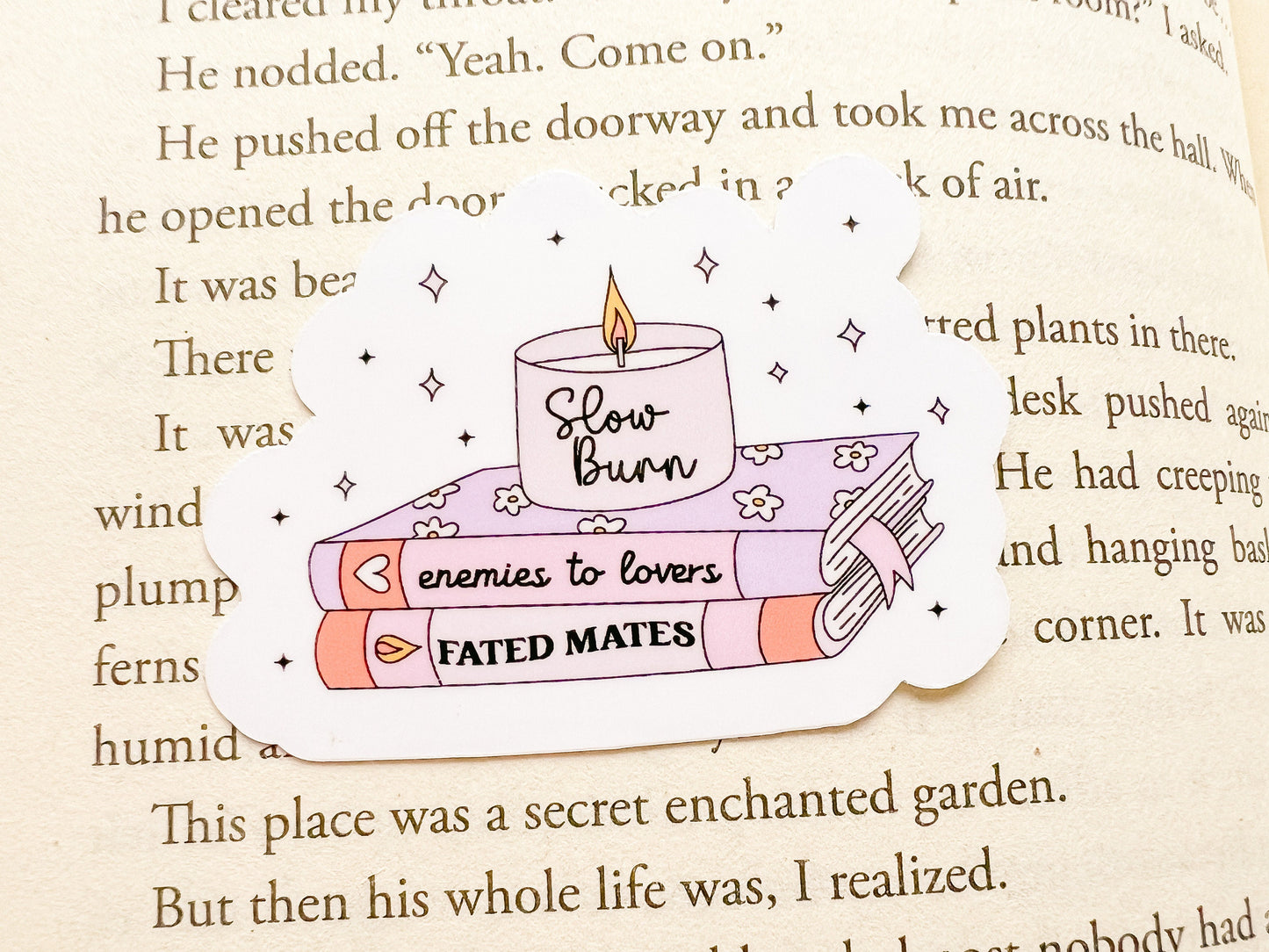 Slow Burn Enemies to Lovers Reading Sticker | Reader Sticker | Cute Sticker | Sticker for E-Reader | Book Lover Sticker | Bookworm Sticker