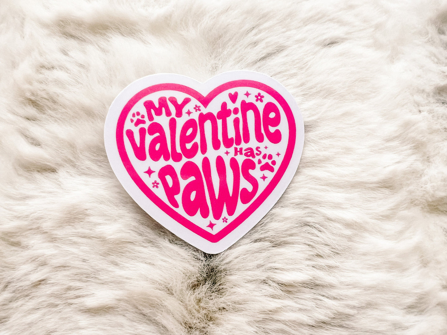 My Valentine Has Paws Dog & Cat Sticker | Reader Sticker | Bookworm Sticker | Gift For Reader | Bookworm Gift | Die Cut Sticker