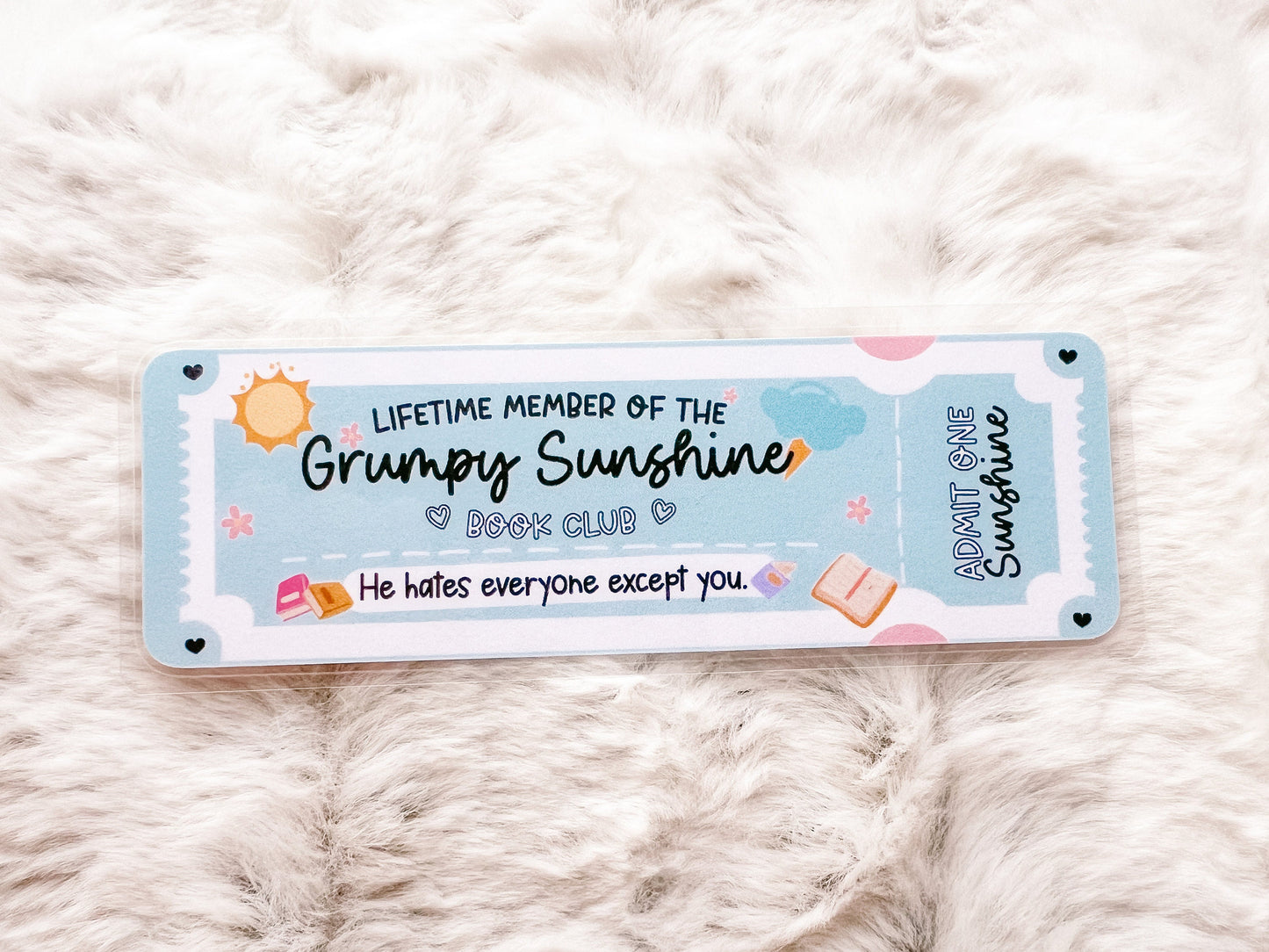 Grumpy Sunshine Book Club Bookmark | Book Lovers Bookmark | Laminated Bookmark | Bookworm Gift | Gift for Reader | Librarian Gift