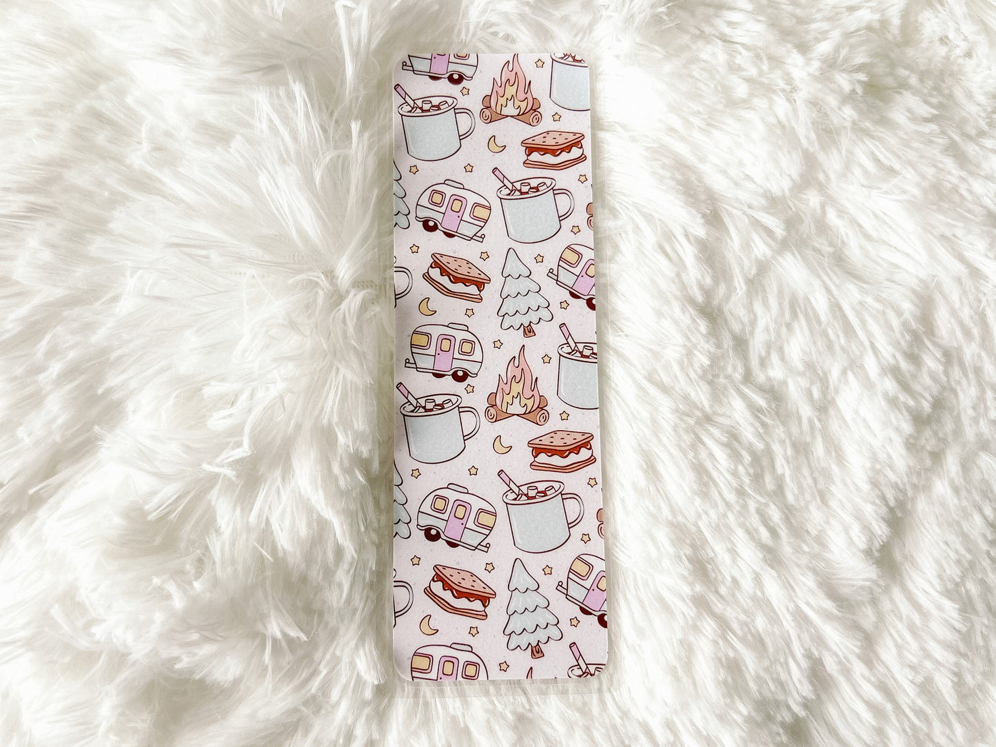 Campfire S'mores Bookmark | Laminated Bookmark | Bookworm Gift | Vacation Bookmark | Father's Day Gift | Camping Bookmark | Travel Bookmark