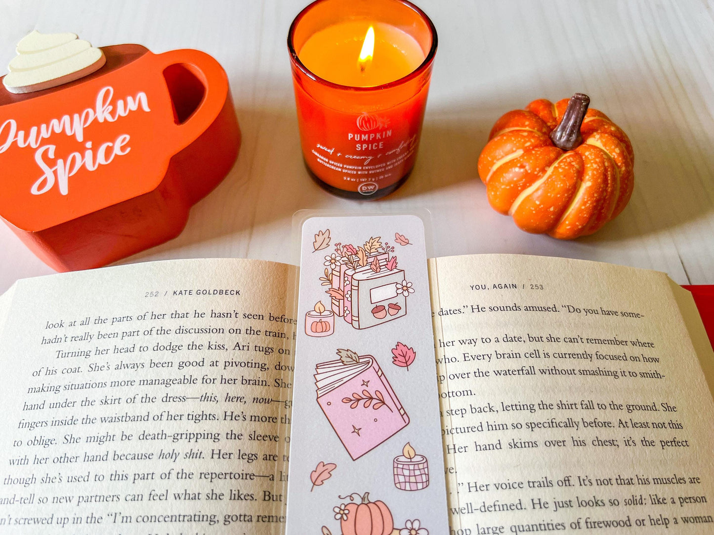 Books and Candles Fall Bookmark