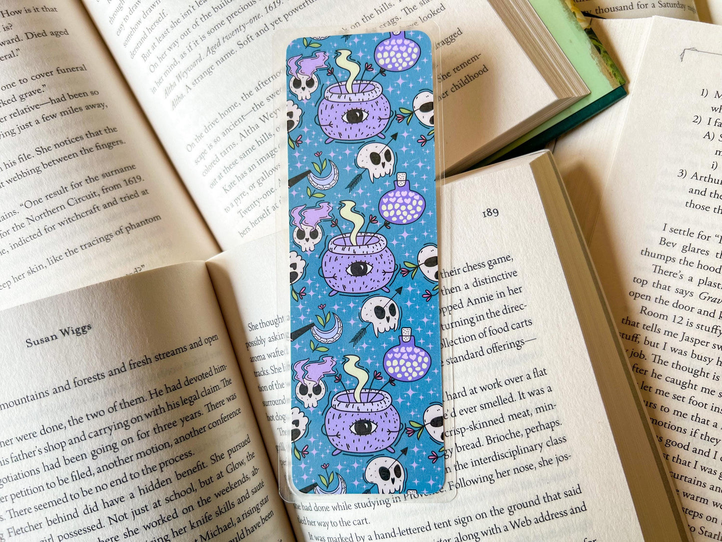 Cauldron and Skulls Witch Halloween Bookmark