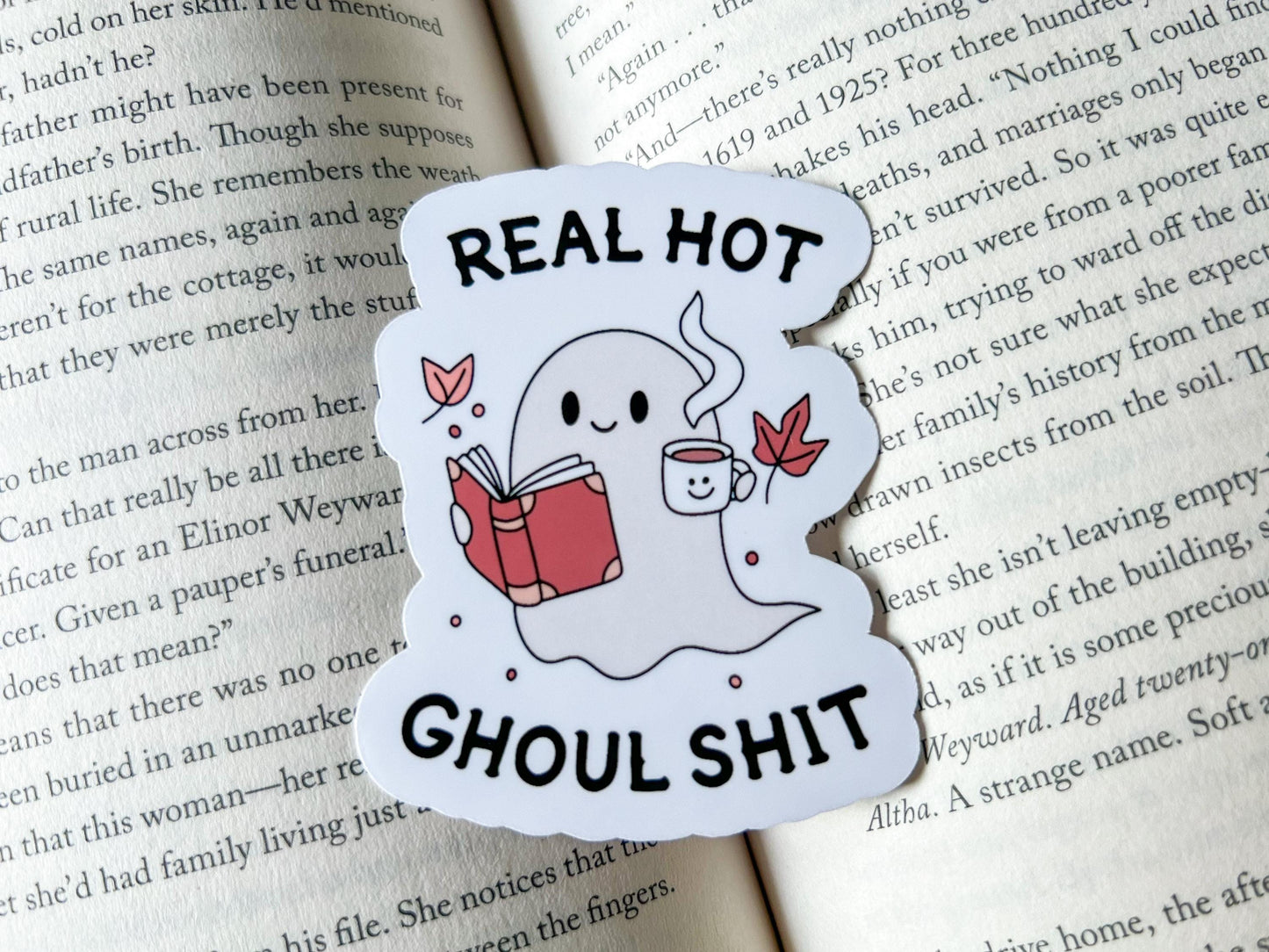 Hot Ghoul Reading Halloween Sticker