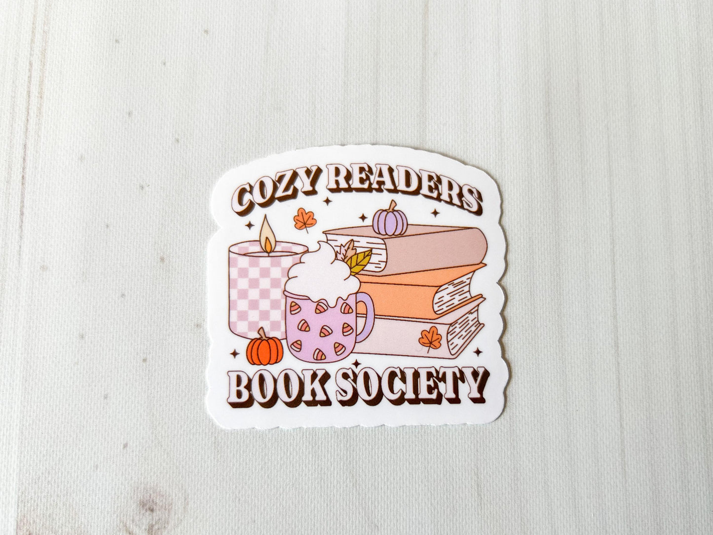Cozy Reader Book Society Fall Vinyl Sticker