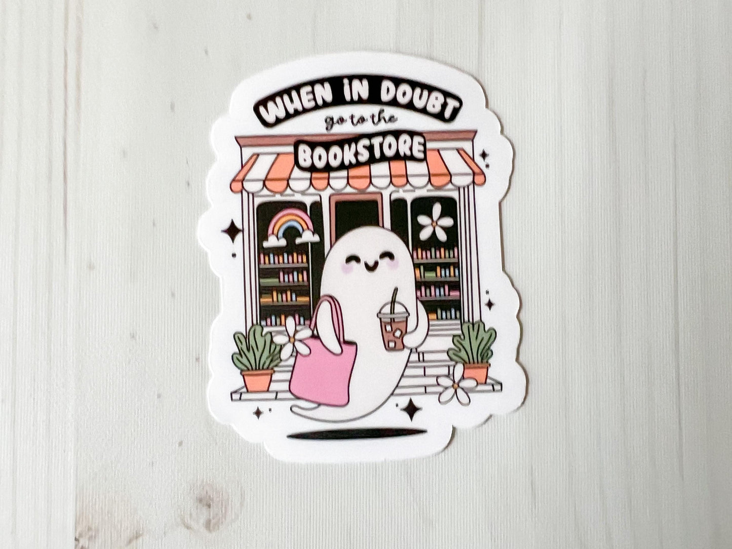 Ghost When in Doubt Go to the Bookstore Vinyl Sticker