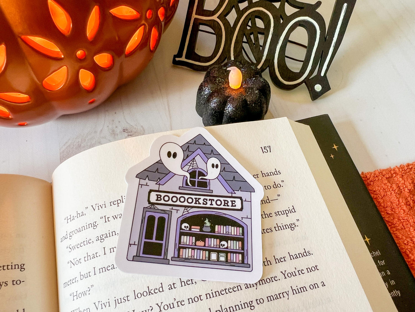 Haunted Bookstore Ghosts Halloween Books Sticker