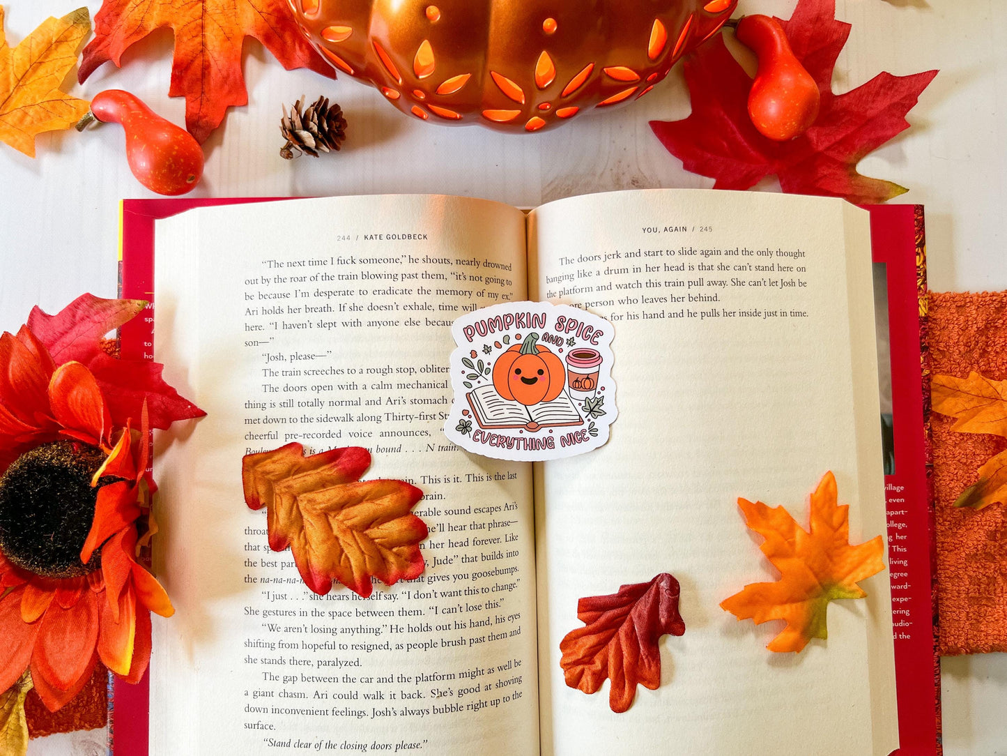 Pumpkin Spice and Books Fall Sticker