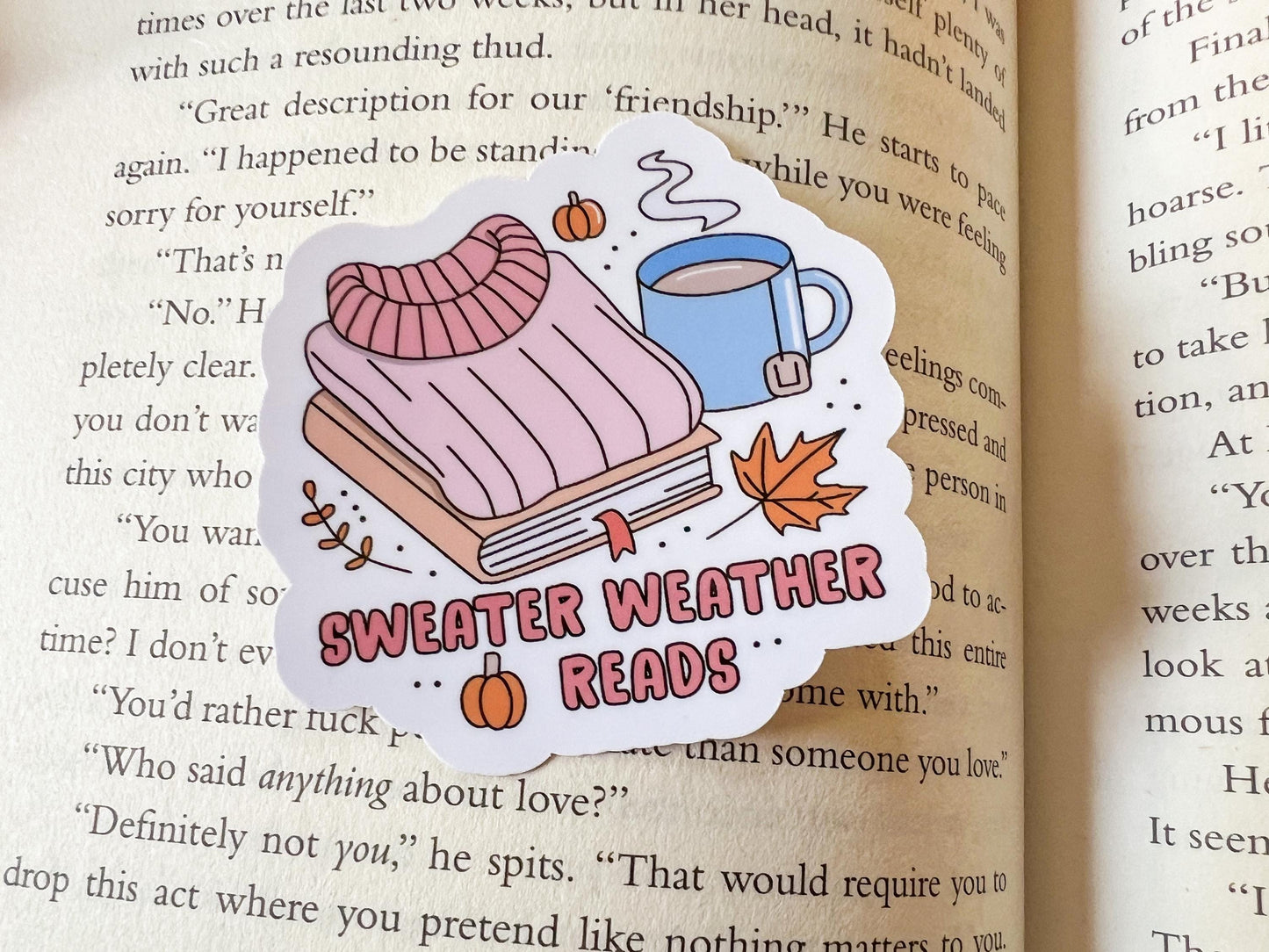 Sweater Weather Reads Fall Books Sticker