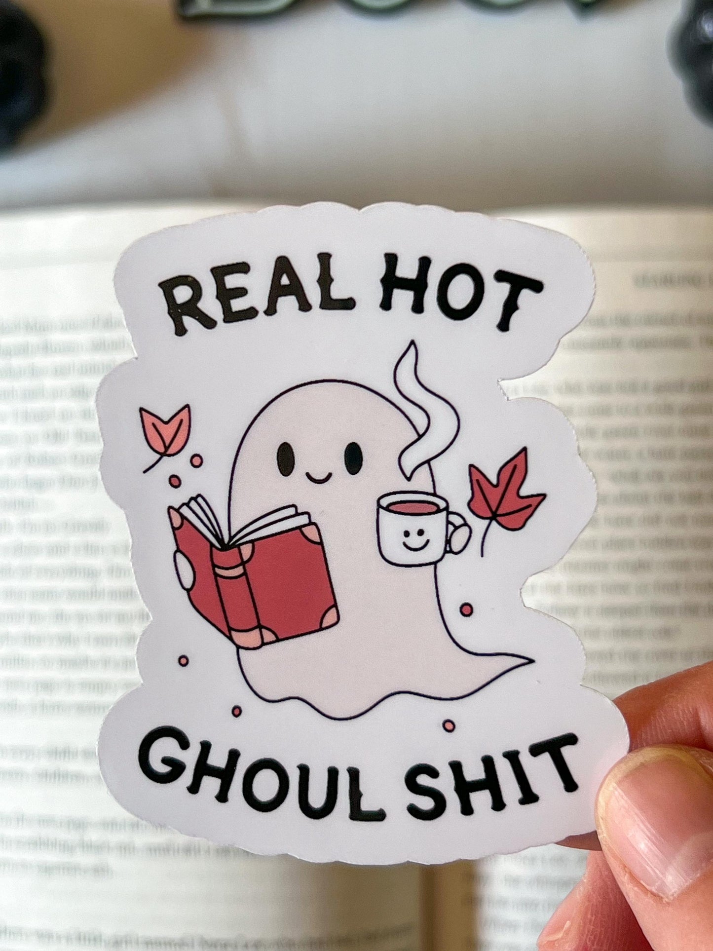 Hot Ghoul Reading Halloween Sticker