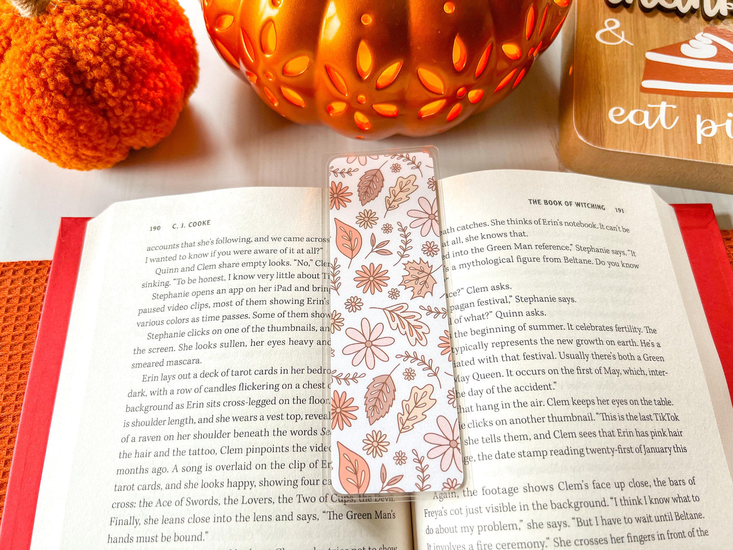 Autumn Floral Leaves Bookmark | Autumn Bookmark | Bookworm Gift | Gift for Reader