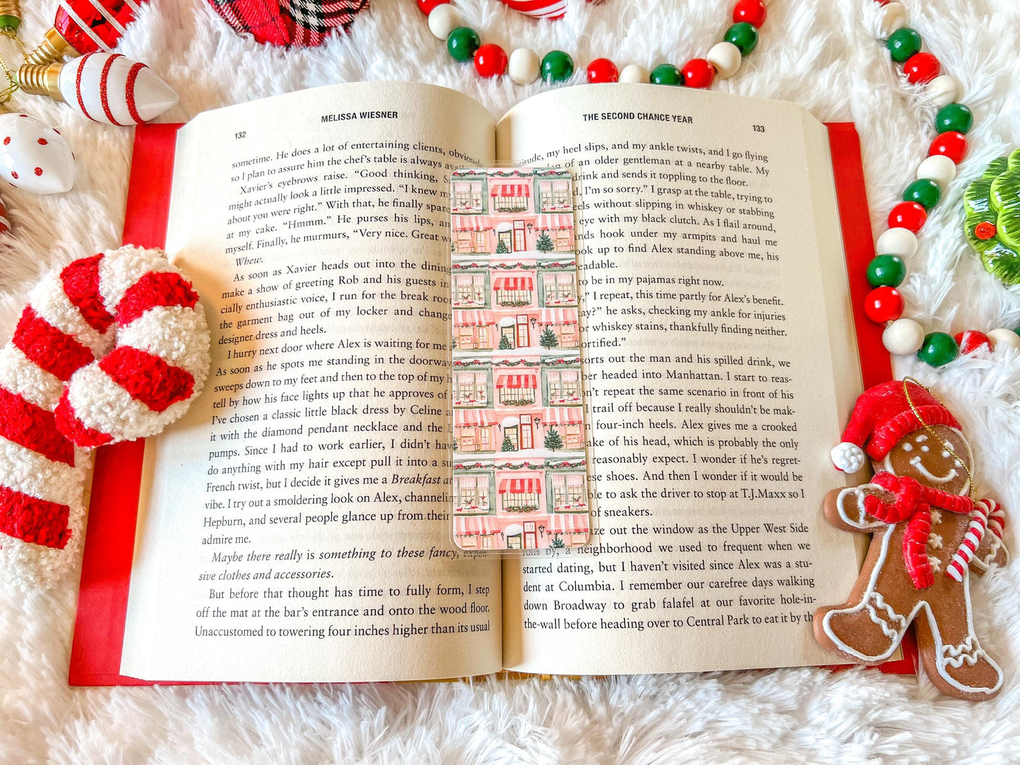 Christmas Shops Bookmark | Christmas Bookmark | Winter Bookmark | Gift for Reader | Holiday Bookmark