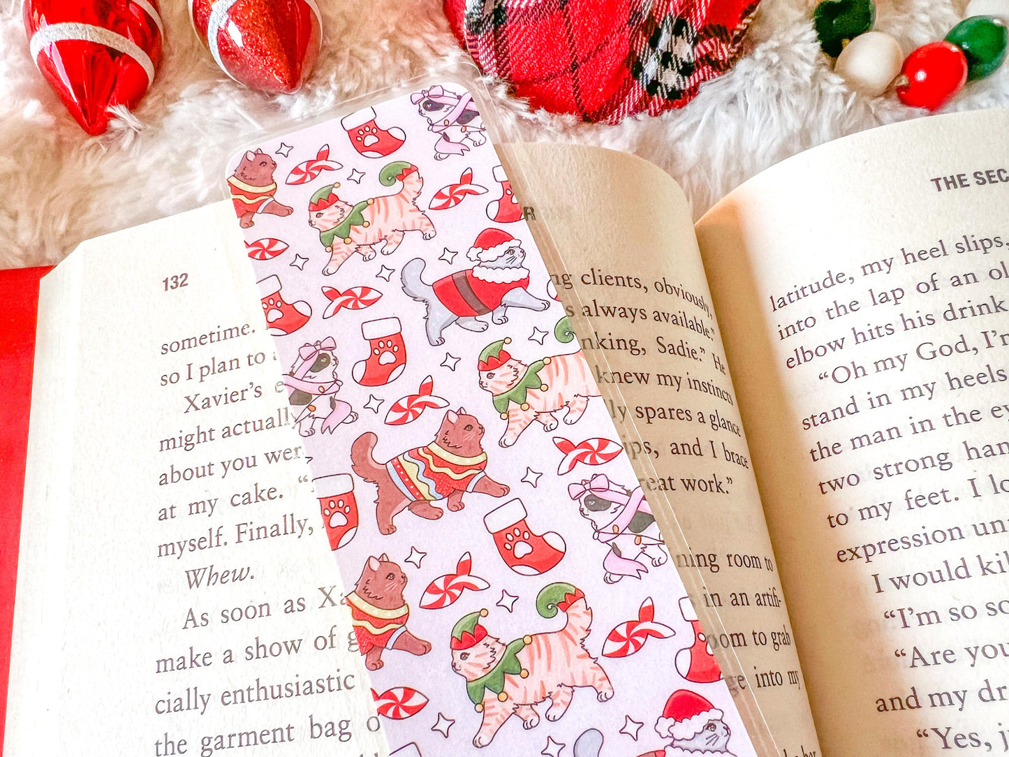 Christmas Cats Bookmark | Christmas Bookmark | Winter Bookmark | Gift for Reader | Cats Bookmark