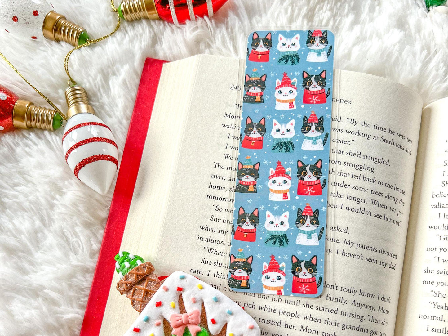 Cats with Winter Hats Christmas Bookmark | Christmas Bookmark | Winter Bookmark | Gift for Reader | Cats Bookmark