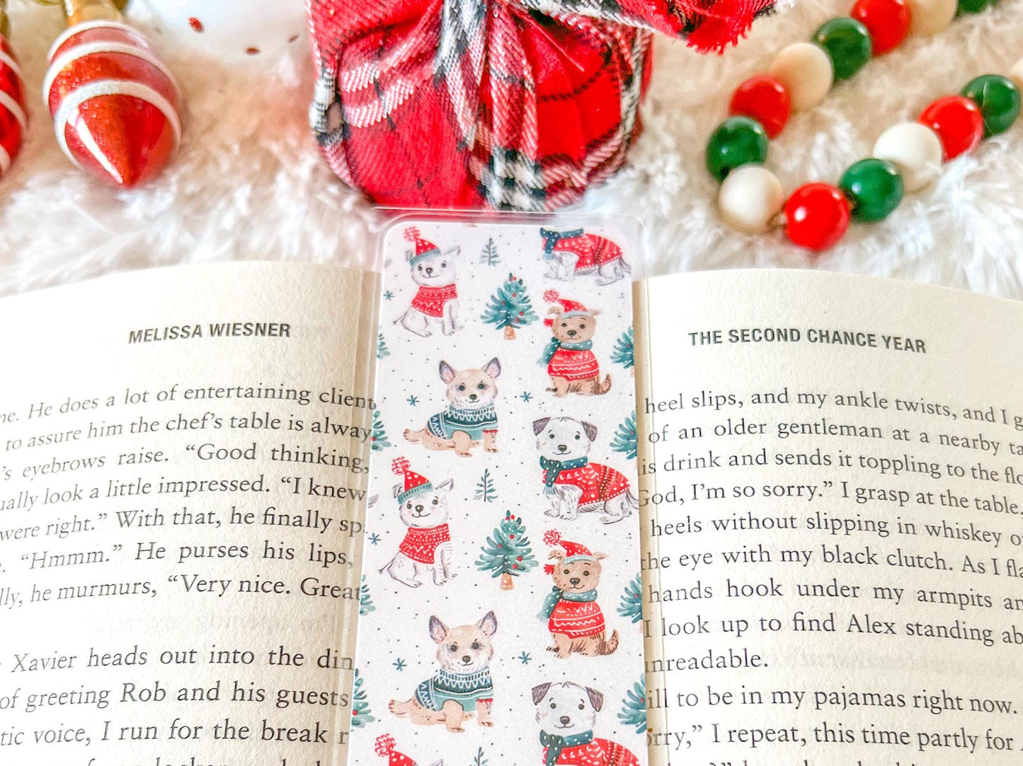 Christmas Puppies Dog Bookmark | Christmas Bookmark | Winter Bookmark | Gift for Reader | Dog Bookmark