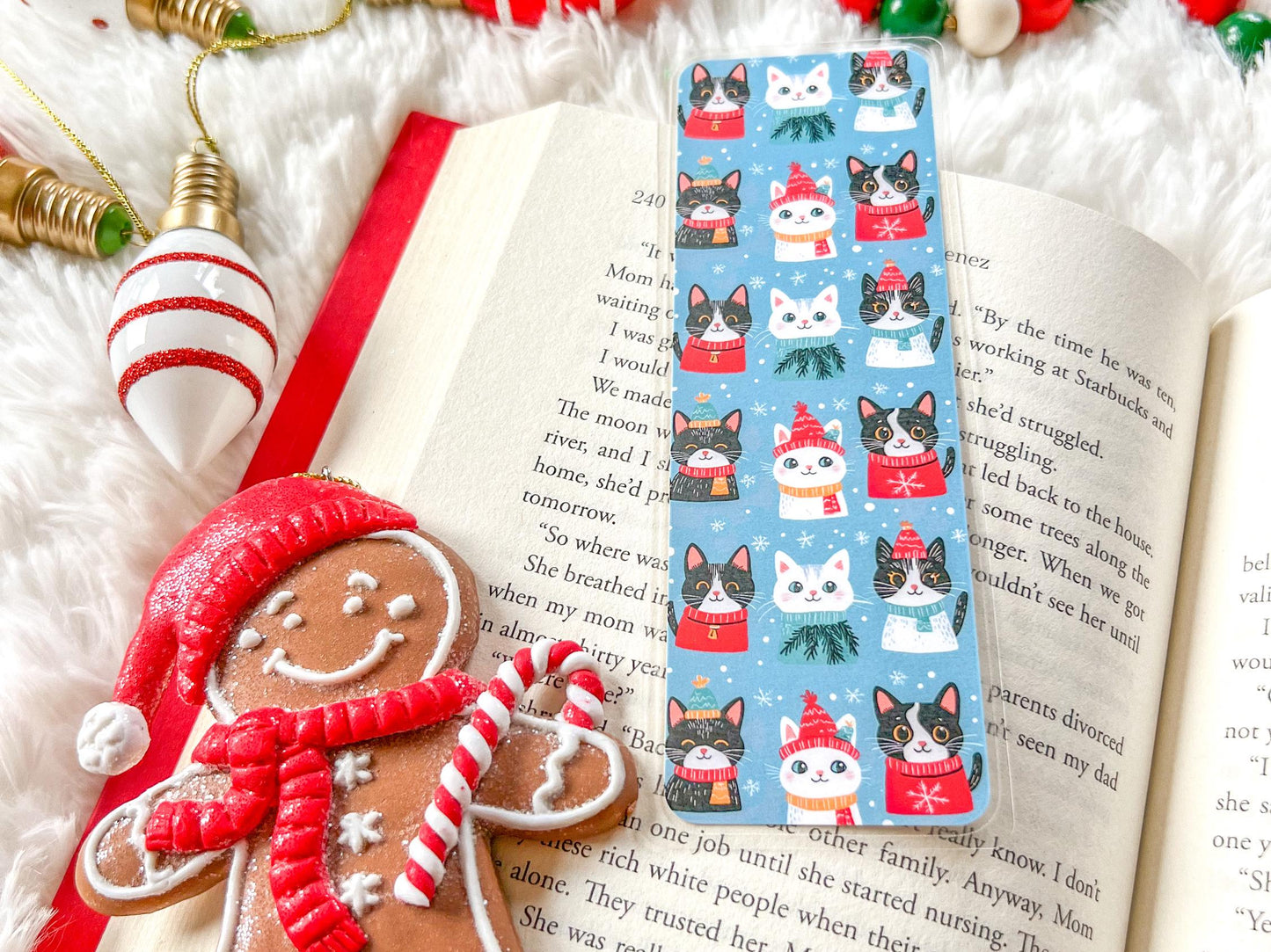 Cats with Winter Hats Christmas Bookmark | Christmas Bookmark | Winter Bookmark | Gift for Reader | Cats Bookmark