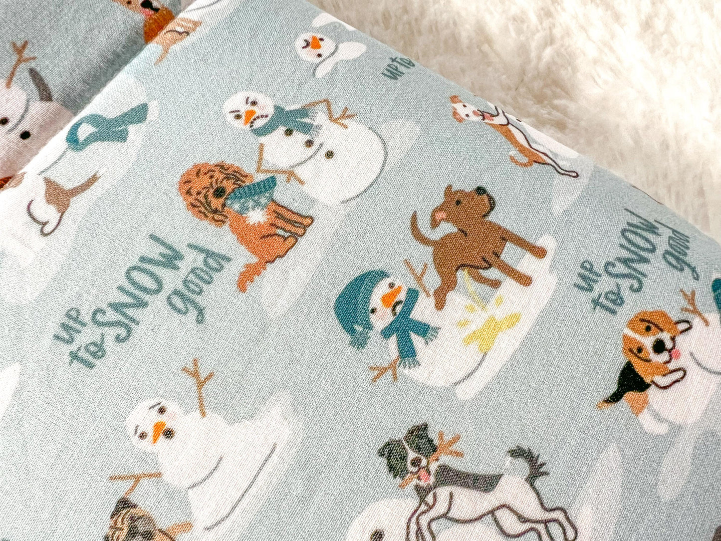 Winter Dogs Up to Snow Good Christmas Book Cozy | Christmas Book Cover | Christmas Book Protector | Dog Book Cover | Cozy Book Cover