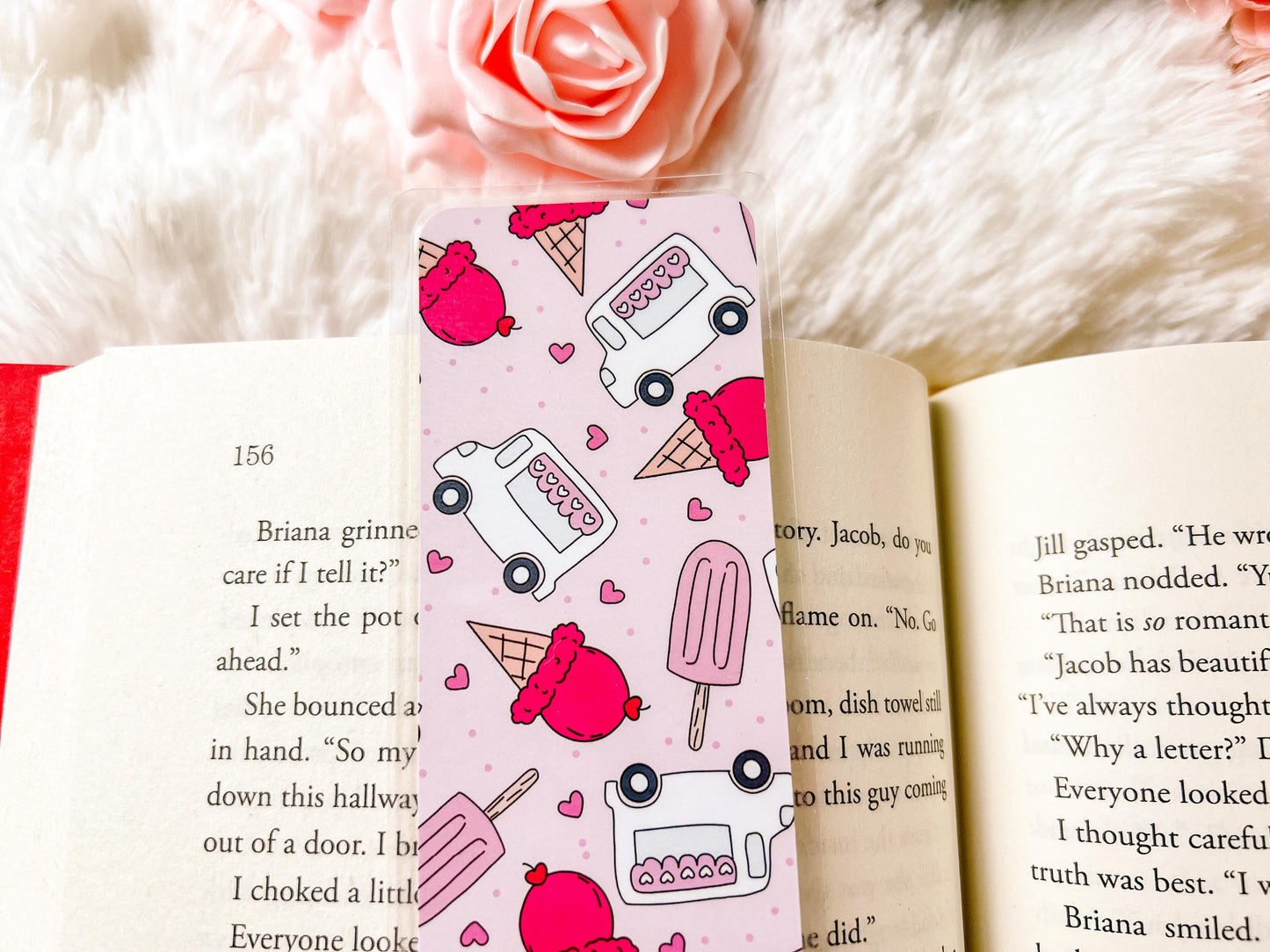 Valentine's Day Ice Cream Cones, Popsicles, and Ice Cream Trucks Bookmark | Valentine's Day Bookmark | Gift for Reader | Ice Cream Bookmark