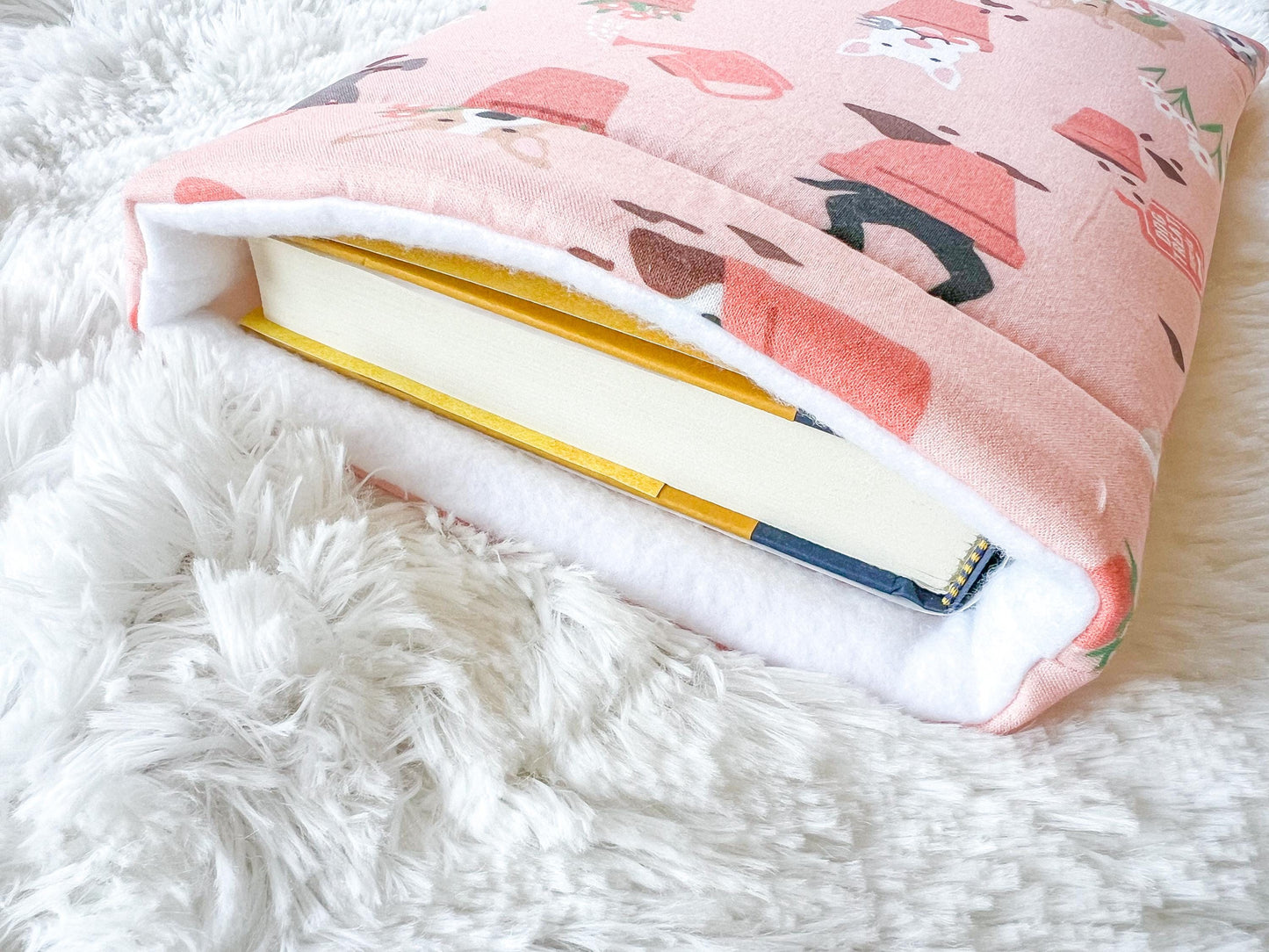 Summer Dogs In Plants Book Cover | Padded Book Cover | Book Holder | Book Pouch | Book Protector | Book Lover Gift | Dog Lover Gift