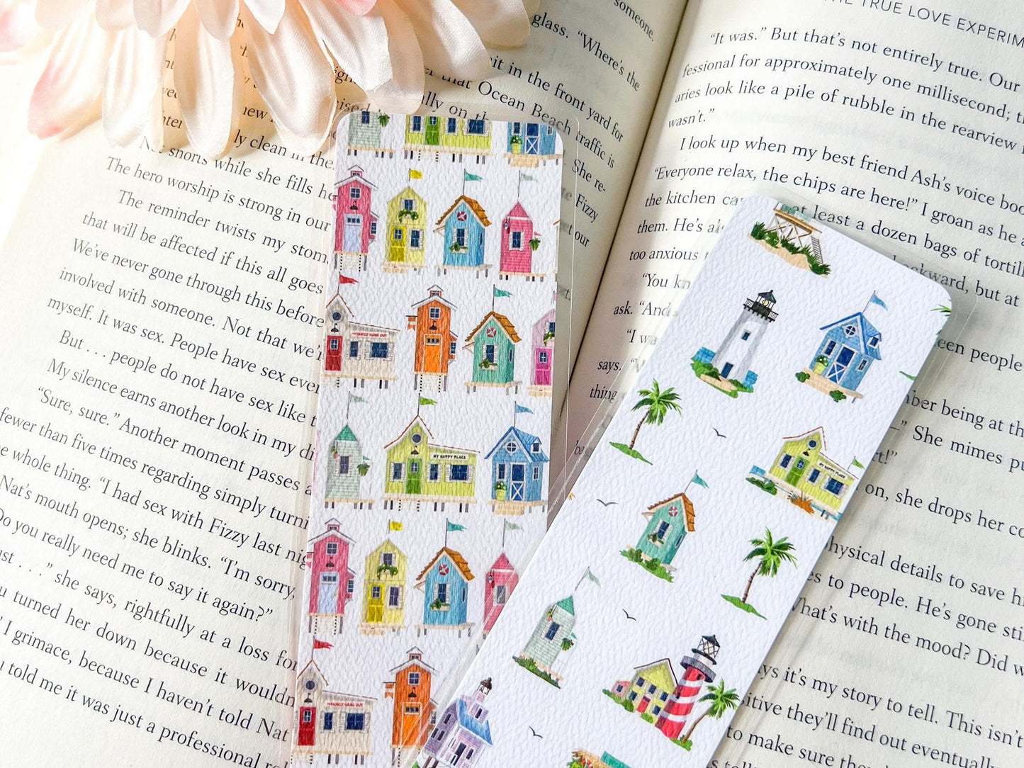 Lighthouses & Beach Huts Bookmark | Summer Bookmark | Lighthouse Bookmark | Bookworm Gift | Gift for Reader | Beach Bookmark
