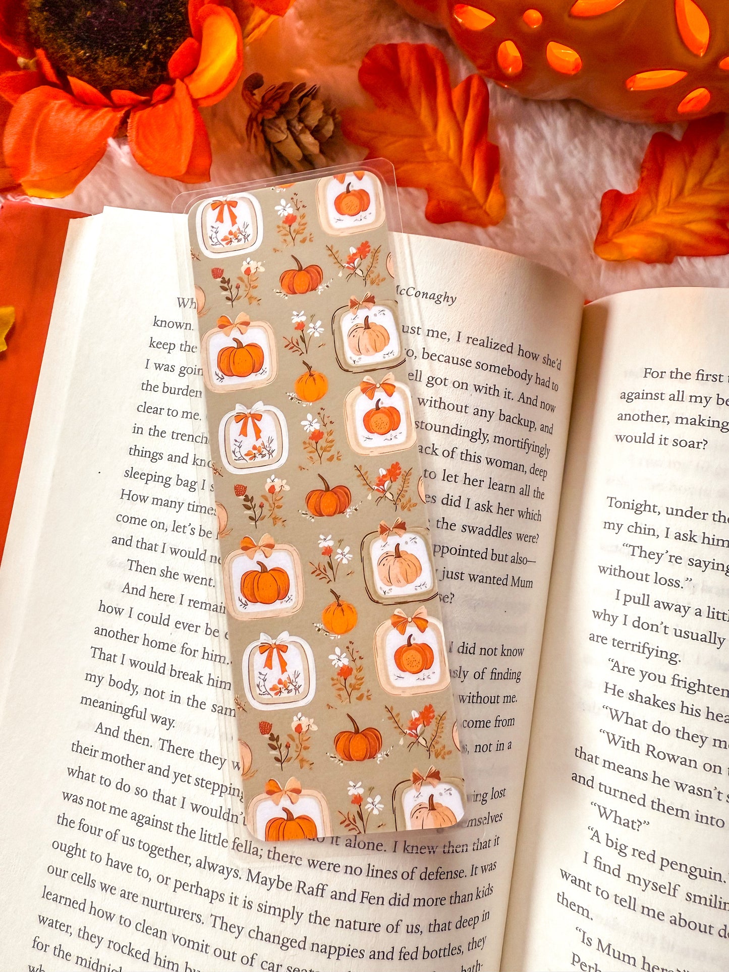 Pumpkin Frames Fall Bookmark