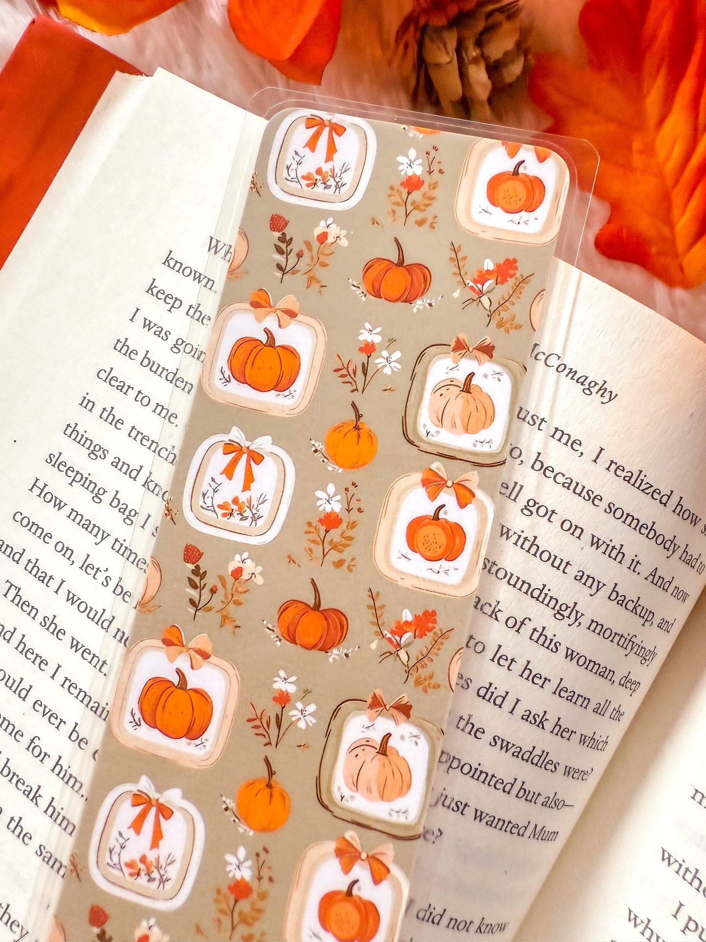 Pumpkin Frames Fall Bookmark