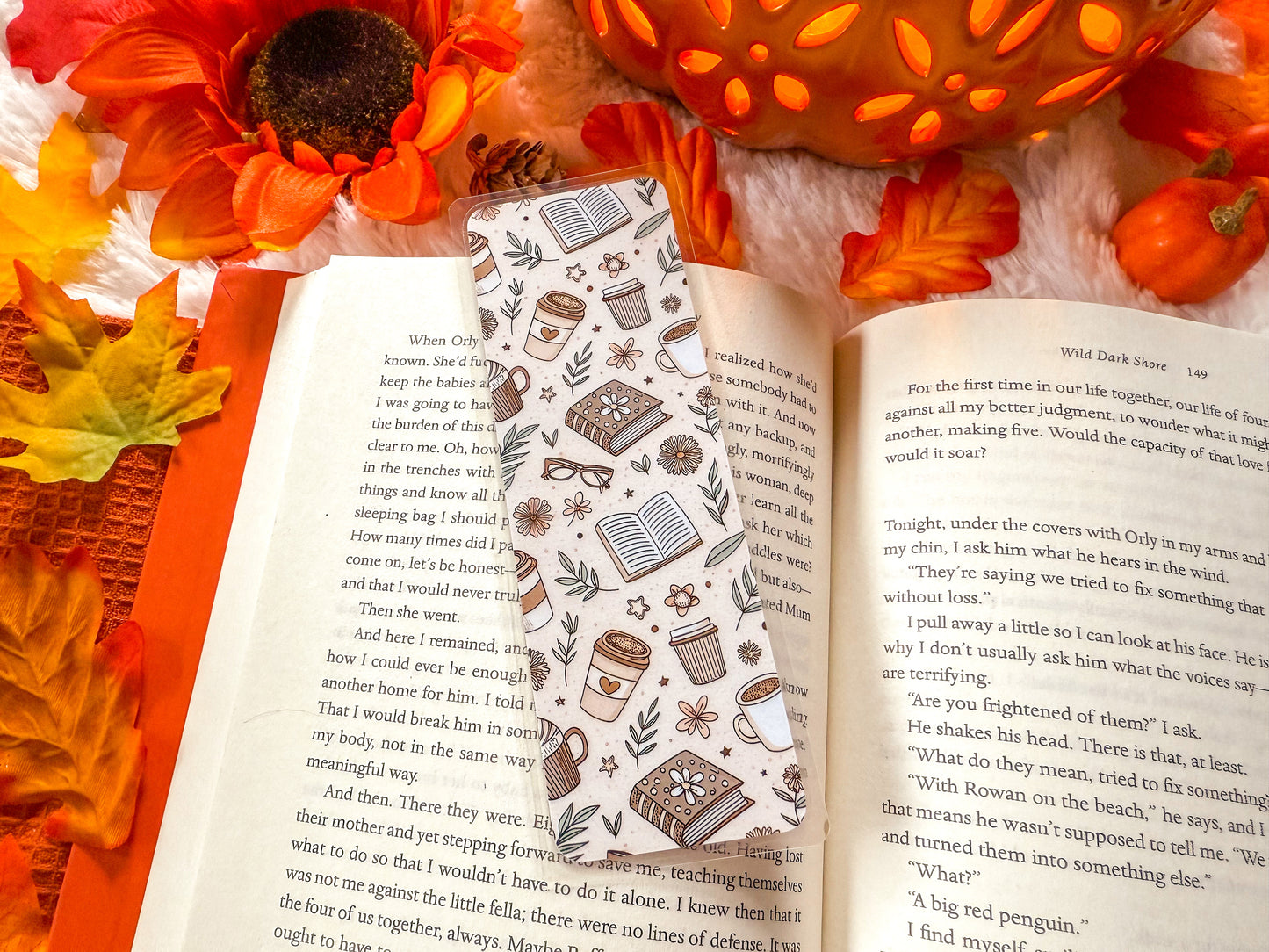 Cozy Fall Coffee & Books Bookmark