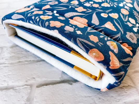 Blue Floral Book Sleeve