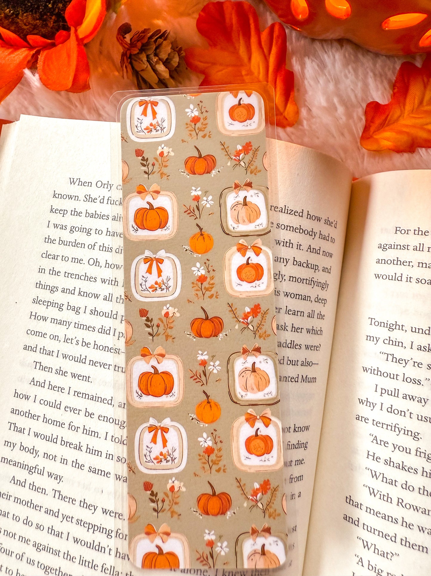 Pumpkin Frames Fall Bookmark