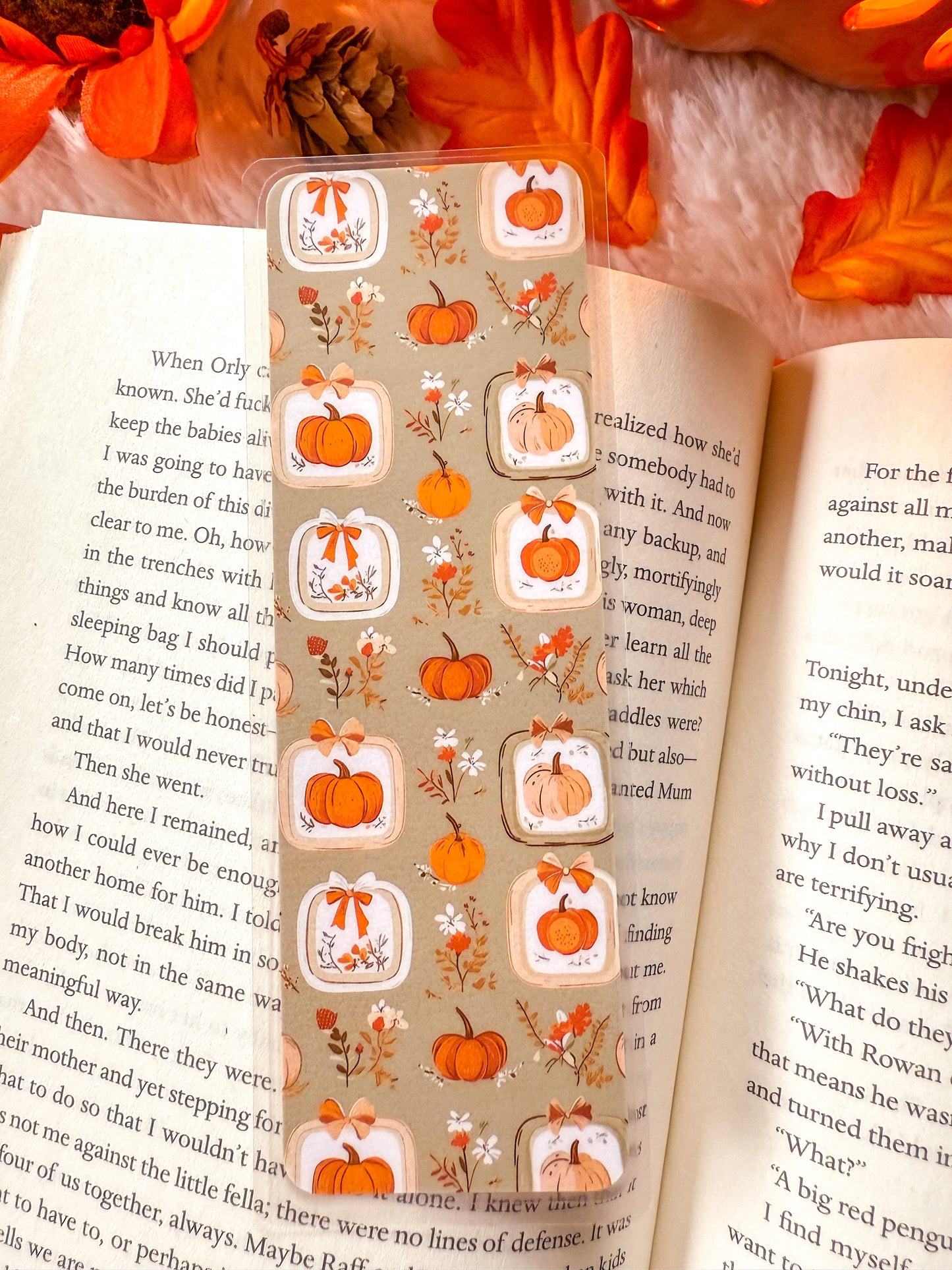 Pumpkin Frames Fall Bookmark