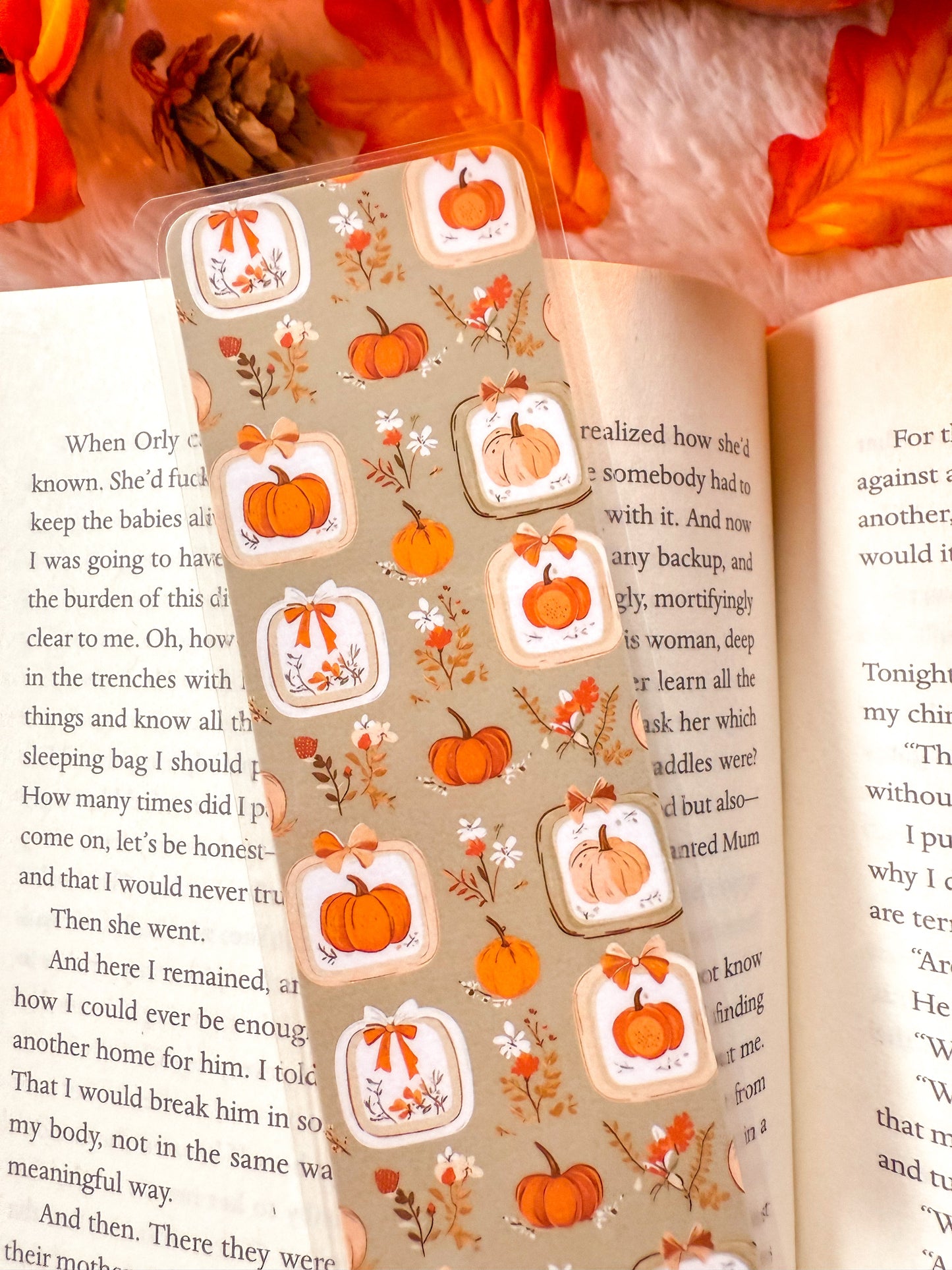 Pumpkin Frames Fall Bookmark