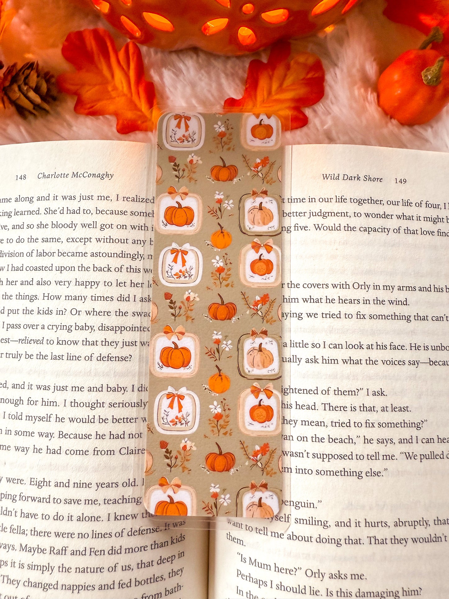 Pumpkin Frames Fall Bookmark