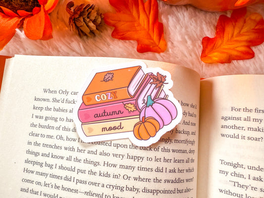 Cozy Autumn Mood Book Stack Sticker