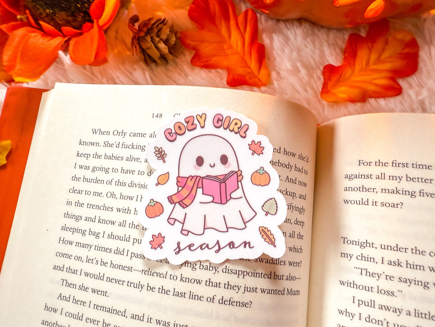 Cozy Girl Season Ghost Sticker