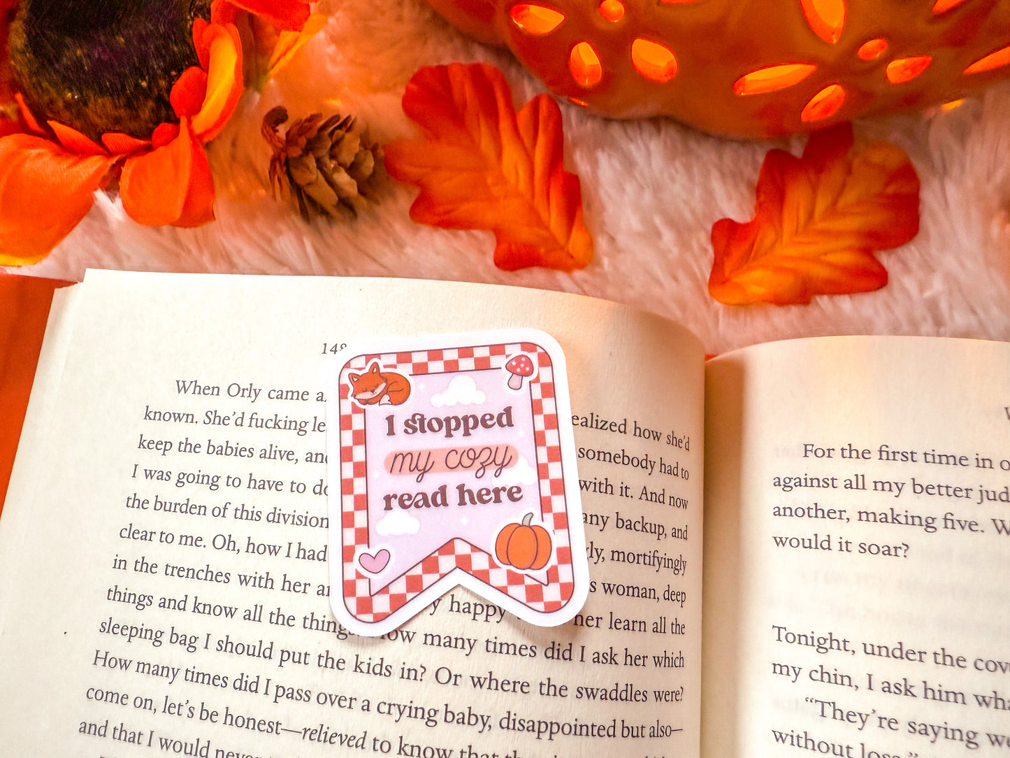 I Stopped My Cozy Read Here Sticker