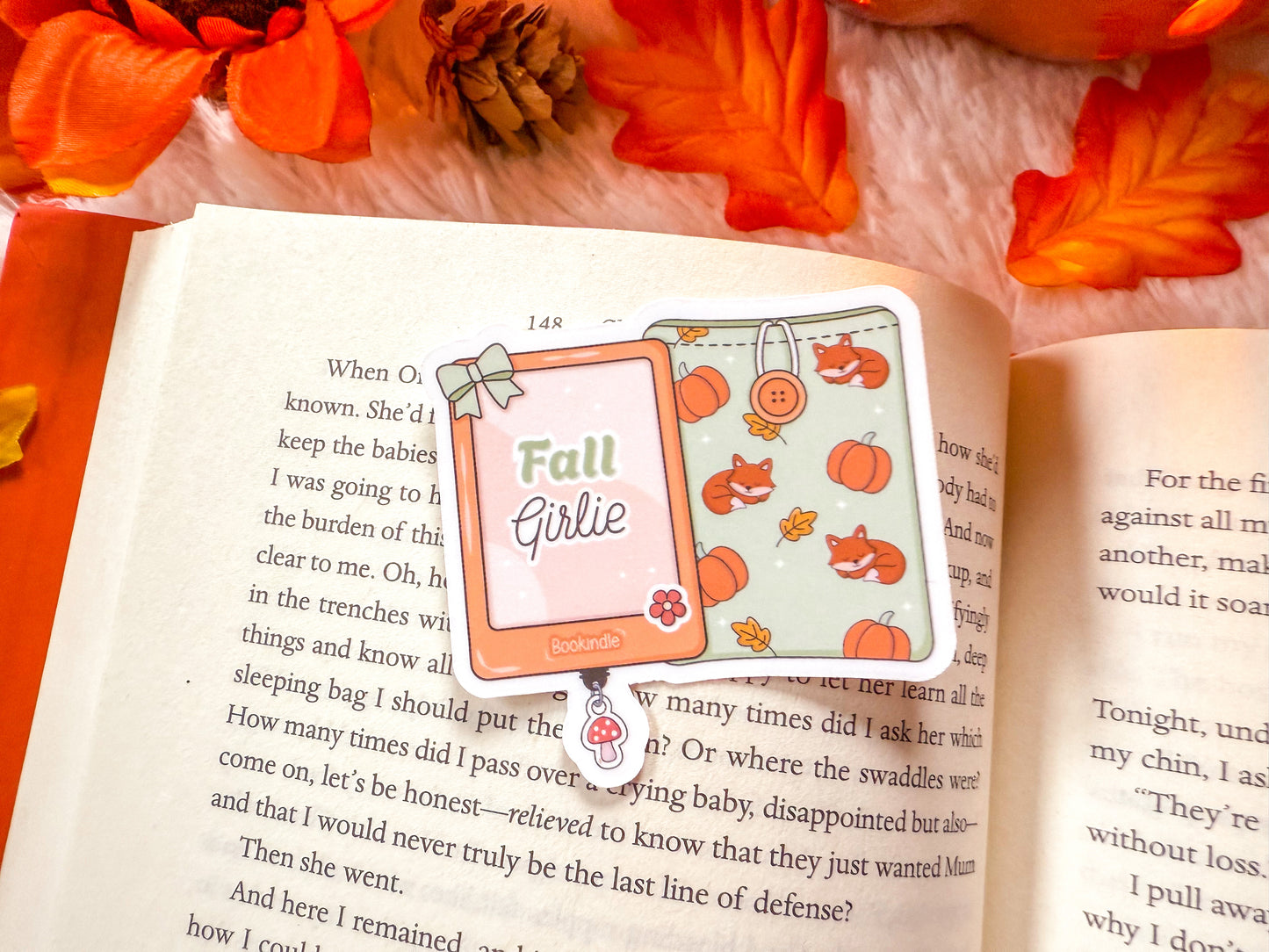 Fall Girlie Cozy Fox E-Reader Sticker