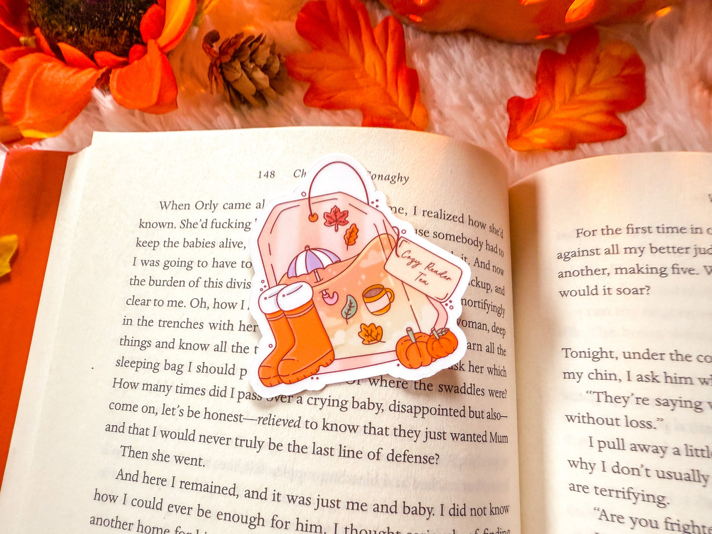 Cozy Girl Season Ghost Sticker